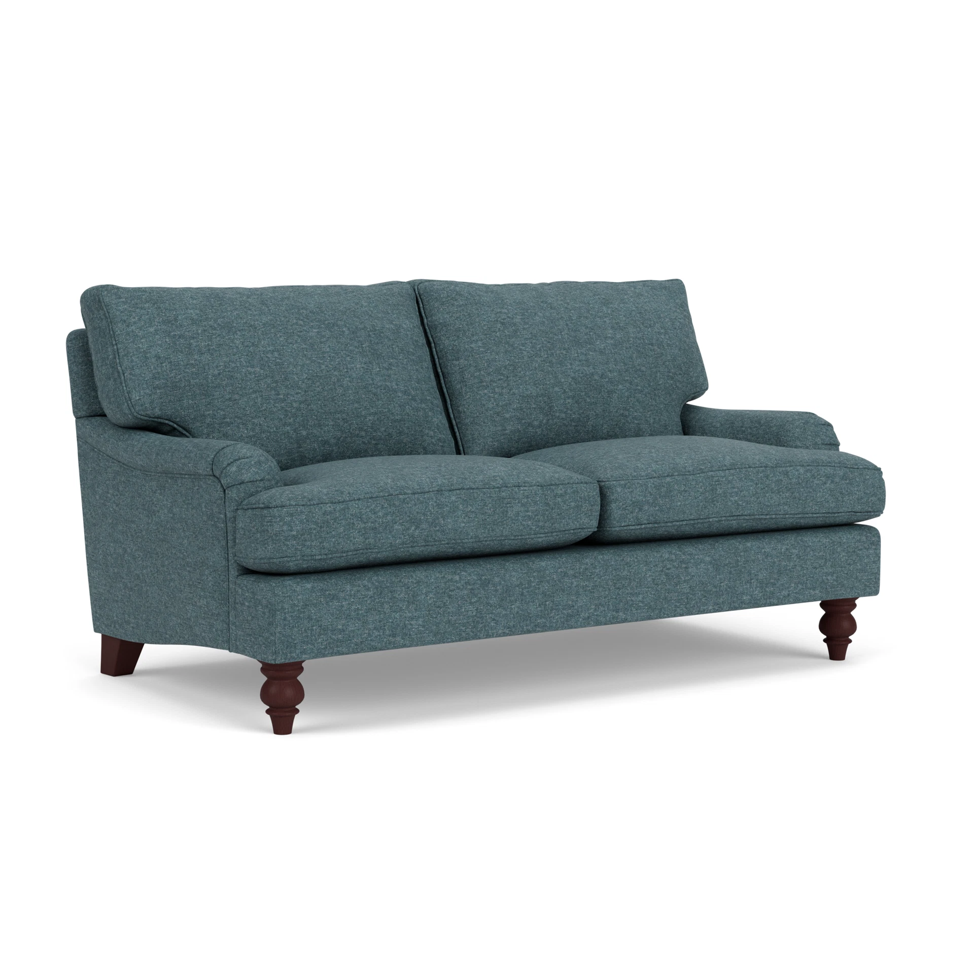 Morris Large 2 Seater Sofa in Aquaclean Oxford - Lake Marl with Light legs