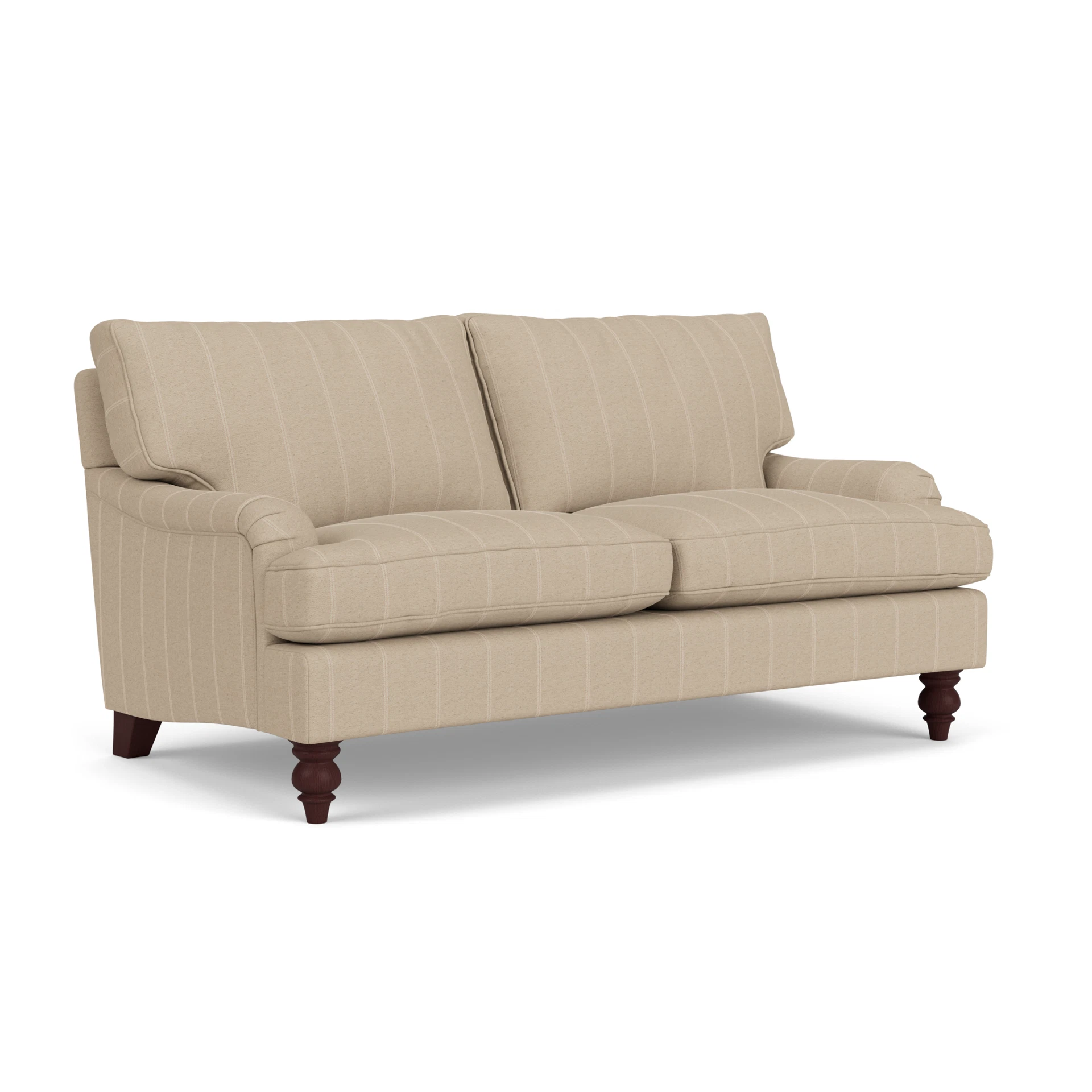 Morris Large 2 Seater Sofa in Compton Stripe - Natural with Light legs