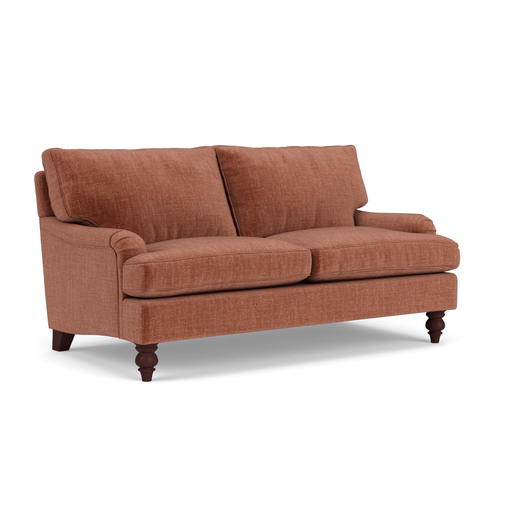 Morris Large 2 Seater Sofa in Eco Chenille - Cinnamon with Light legs