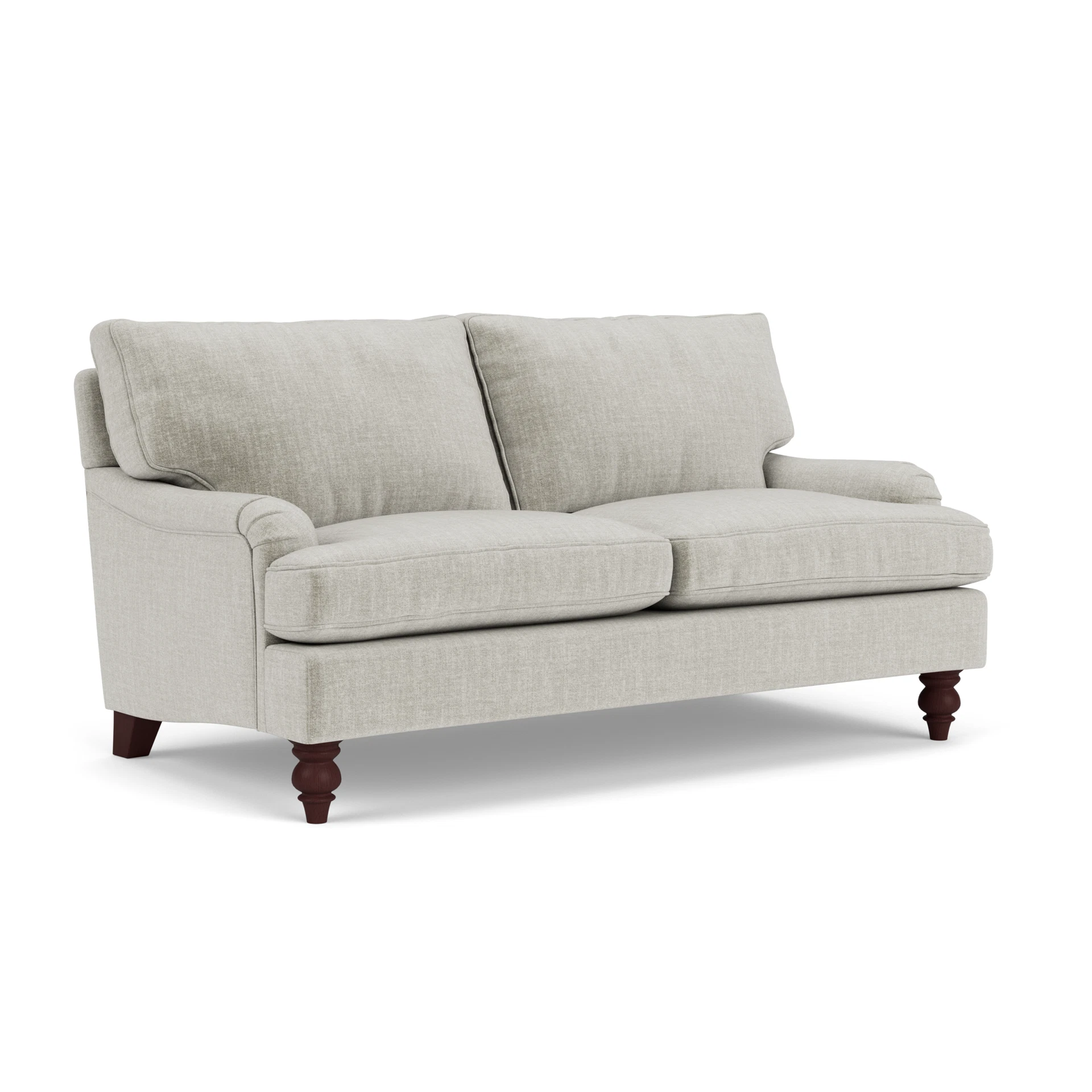 Morris Large 2 Seater Sofa in Eco Chenille - Grey Mist with Light legs