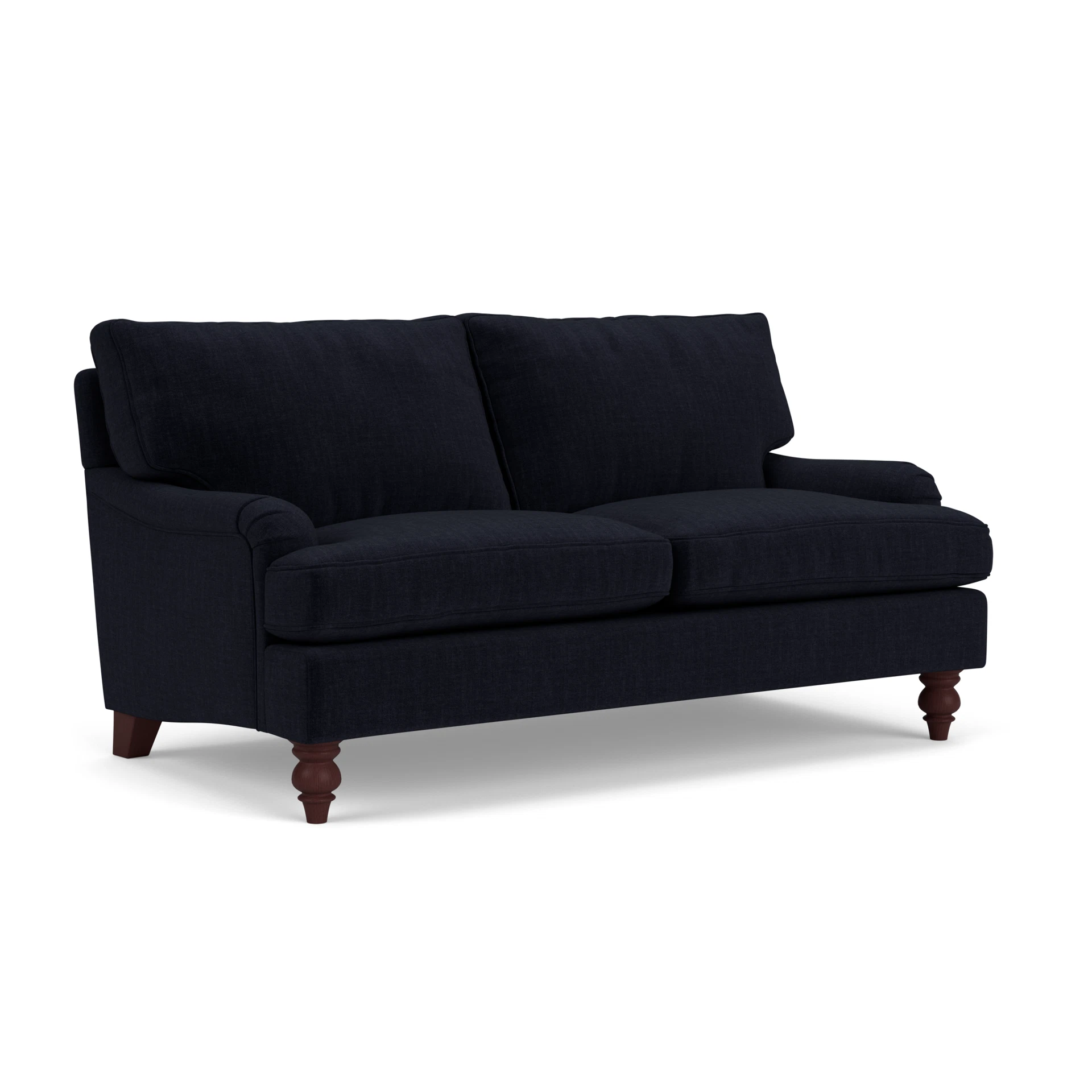 Morris Large 2 Seater Sofa in Eco Chenille - Ink with Light legs