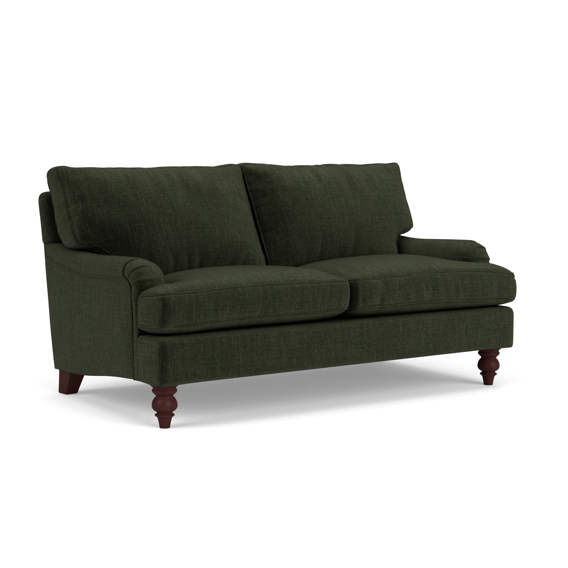 Morris Large 2 Seater Sofa in Eco Chenille - Moss with Light legs