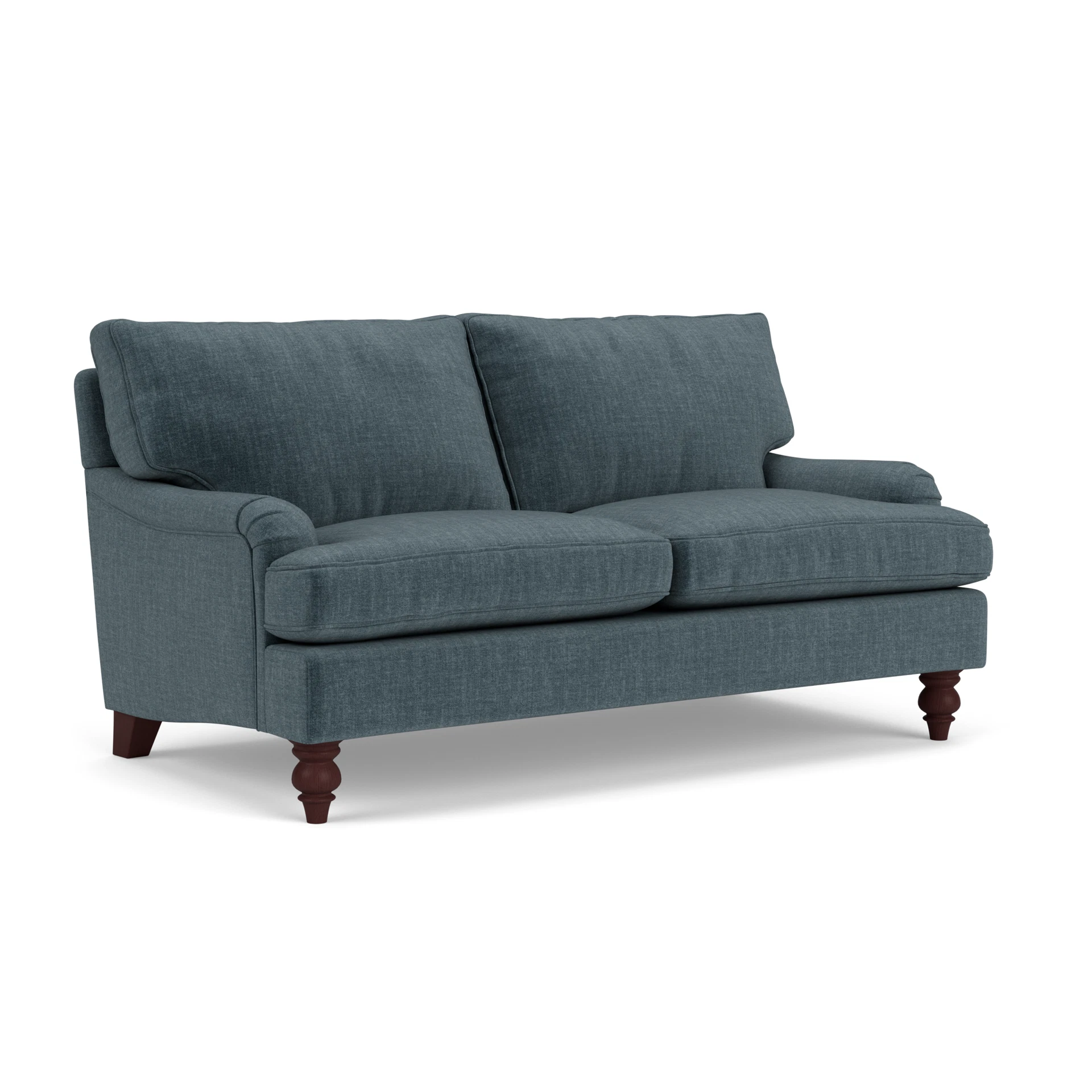 Morris Large 2 Seater Sofa in Eco Chenille - Teal with Light legs