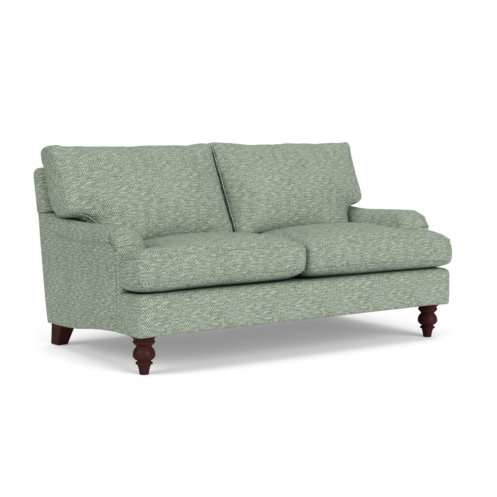 Morris Large 2 Seater Sofa in Herringbone Weave - Lake with Light legs