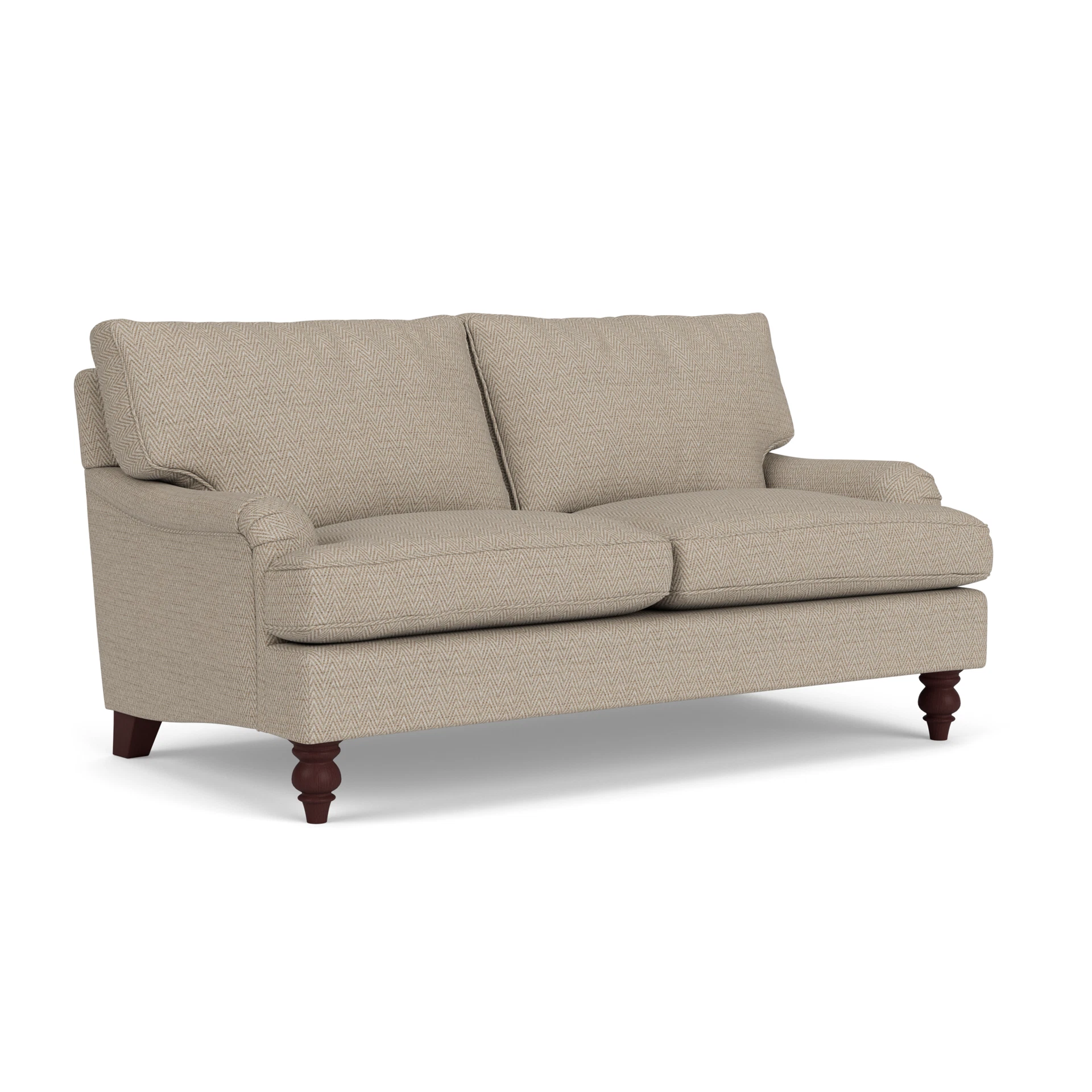 Morris Large 2 Seater Sofa in Herringbone Weave - Natural with Light legs