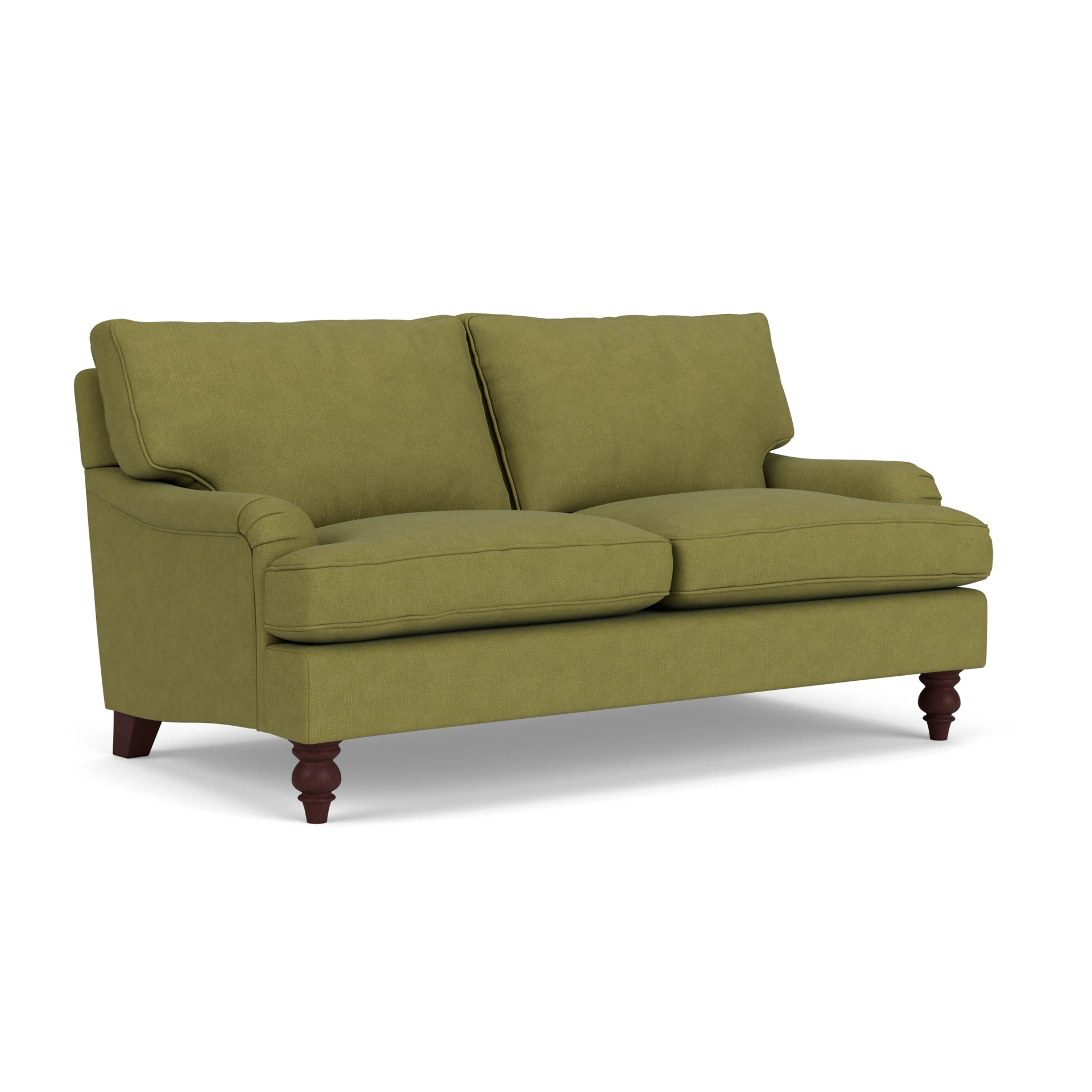 Morris Large 2 Seater Sofa in House Linen Mix - Apple with Light legs