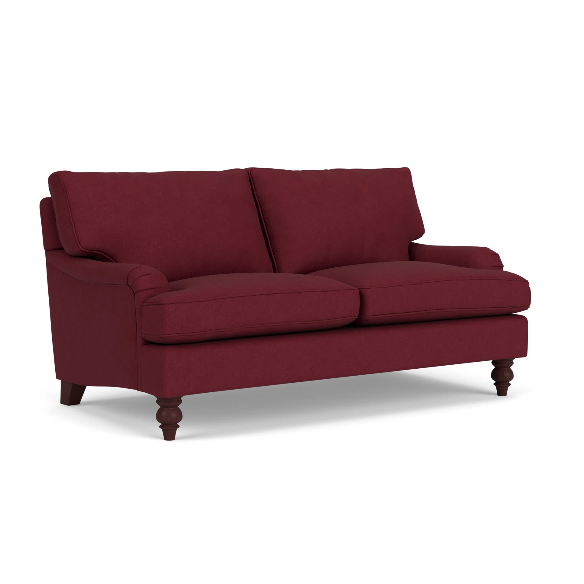Morris Large 2 Seater Sofa in House Linen Mix - Rosehip with Light legs