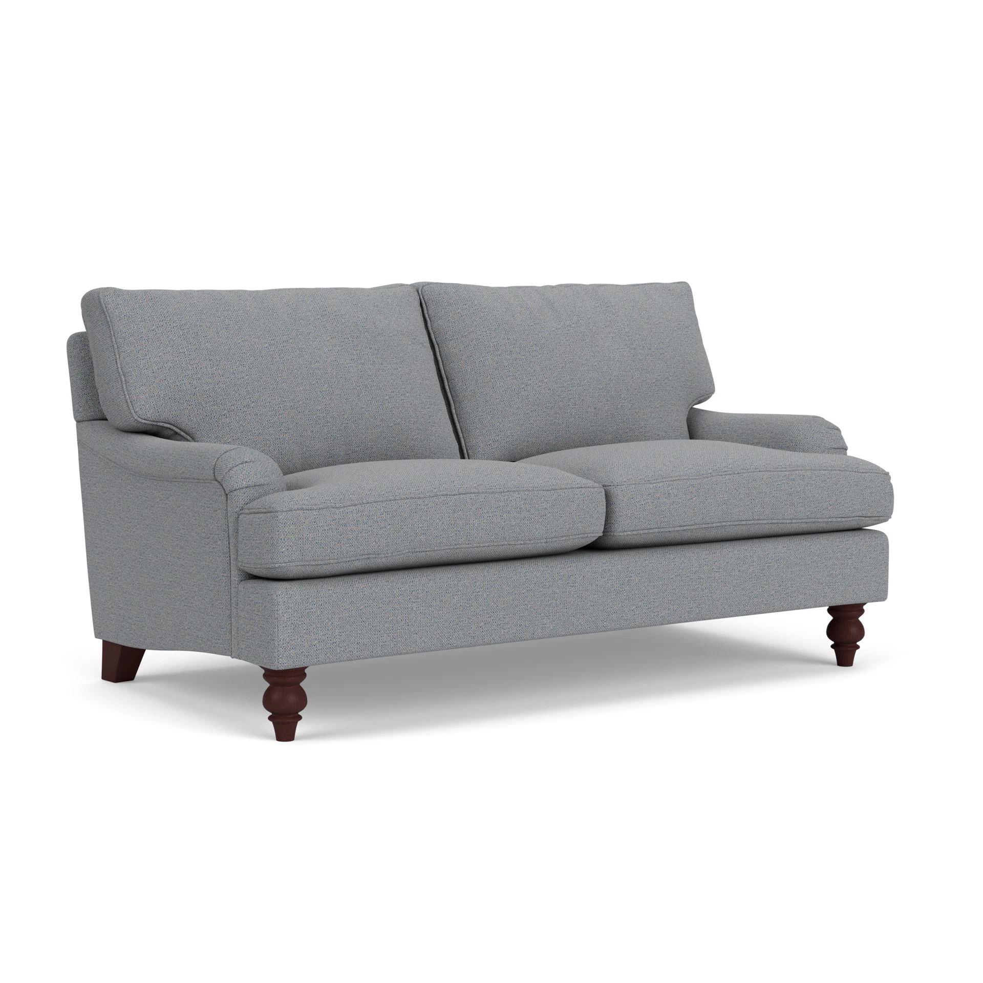 Morris Large 2 Seater Sofa in House Weave - Blue Marl with Light legs