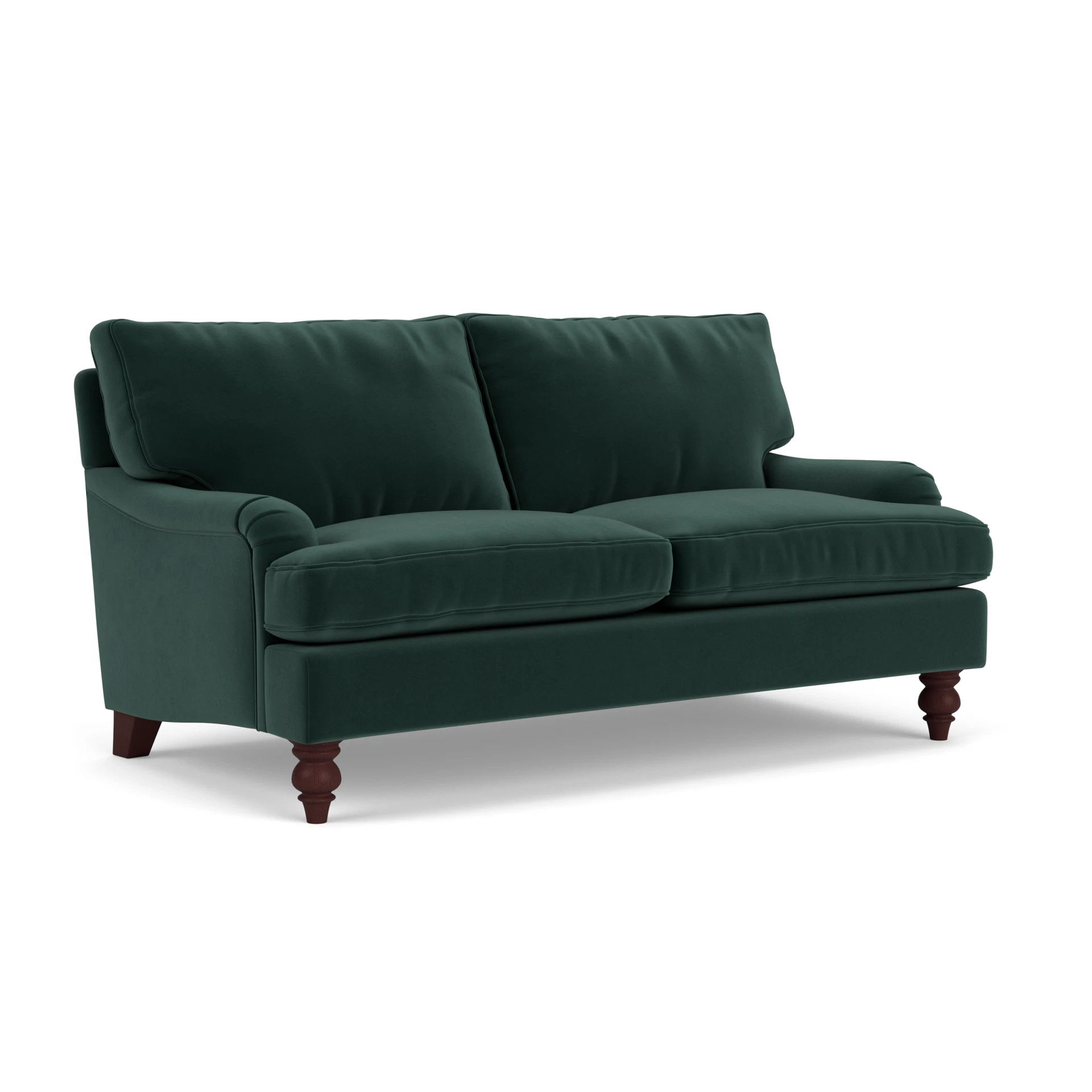 Morris Large 2 Seater Sofa in Matt Velvet - Lake with Light legs
