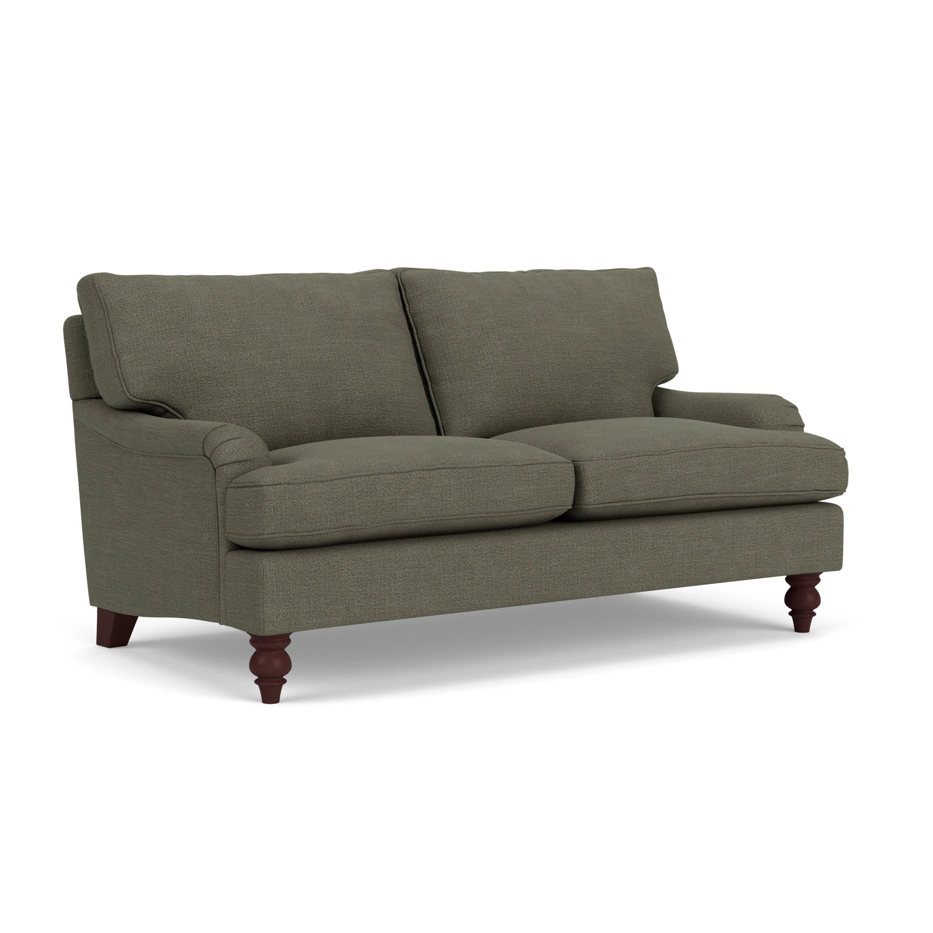 Morris Large 2 Seater Sofa in Rustic Weave - Deep Forest with Light legs