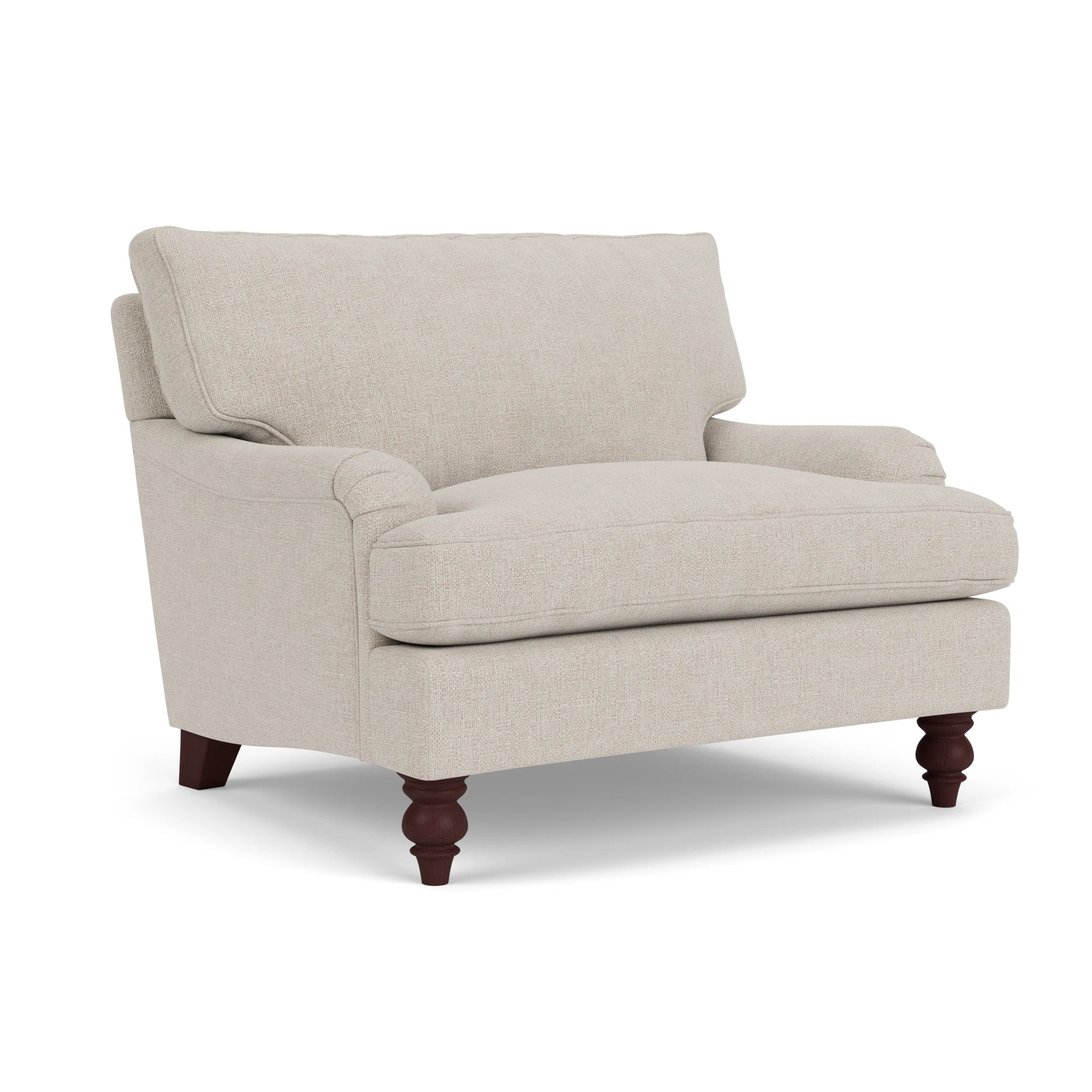 Morris Love Seat in Aquaclean Oxford - Natural with Light legs