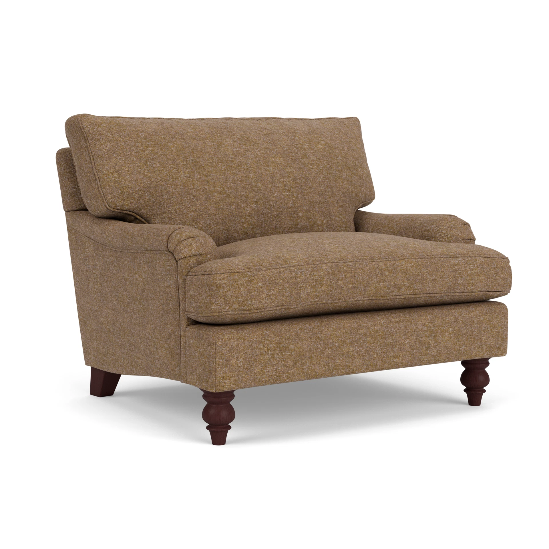Morris Love Seat in Aquaclean Oxford - Spice with Light legs