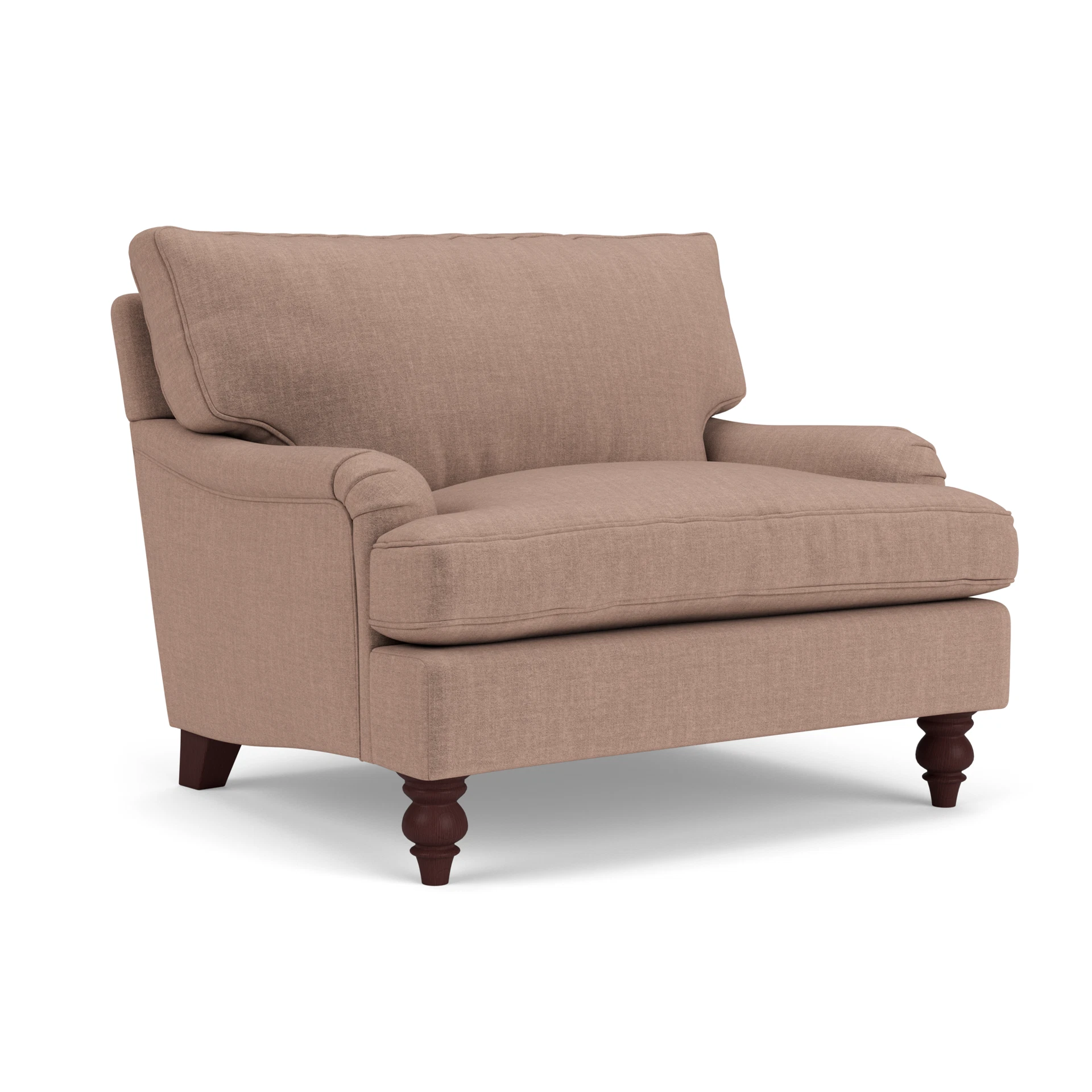 Morris Love Seat in Eco Chenille - Dusky Rose with Light legs