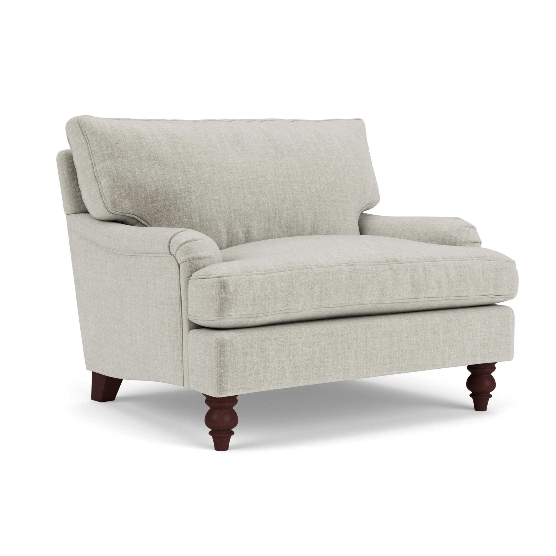 Morris Love Seat in Eco Chenille - Grey Mist with Light legs