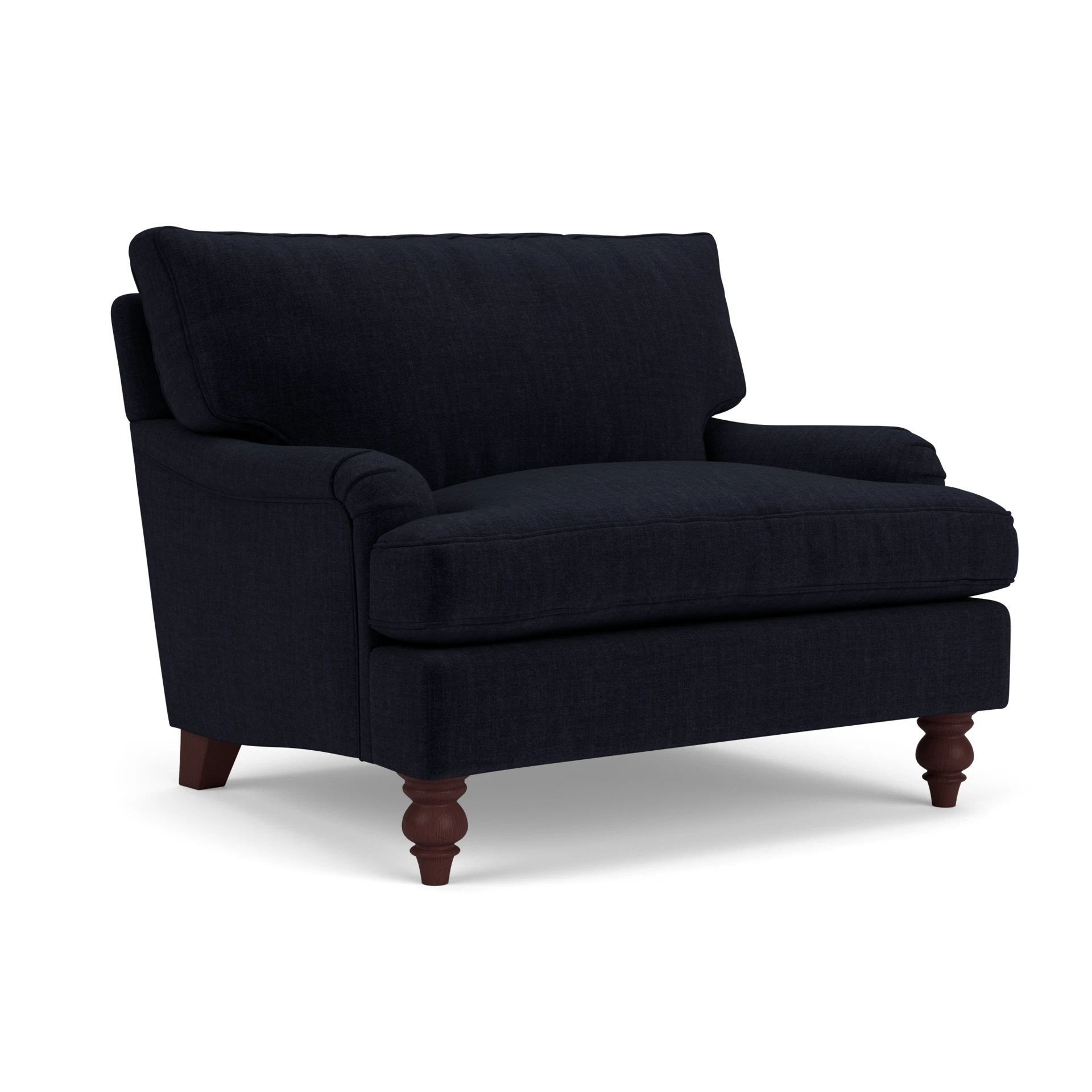 Morris Love Seat in Eco Chenille - Ink with Light legs