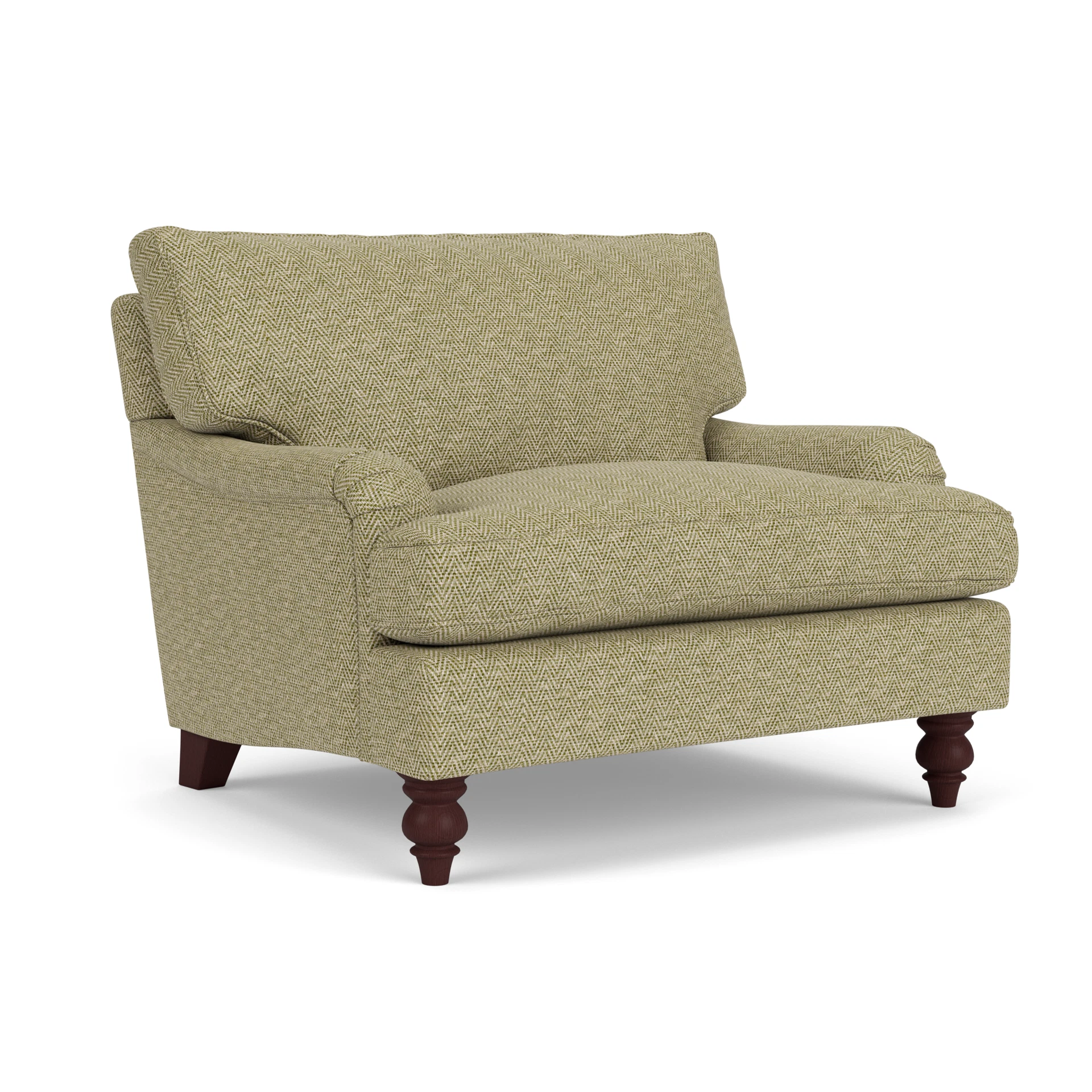 Morris Love Seat in Herringbone Weave - Apple with Light legs