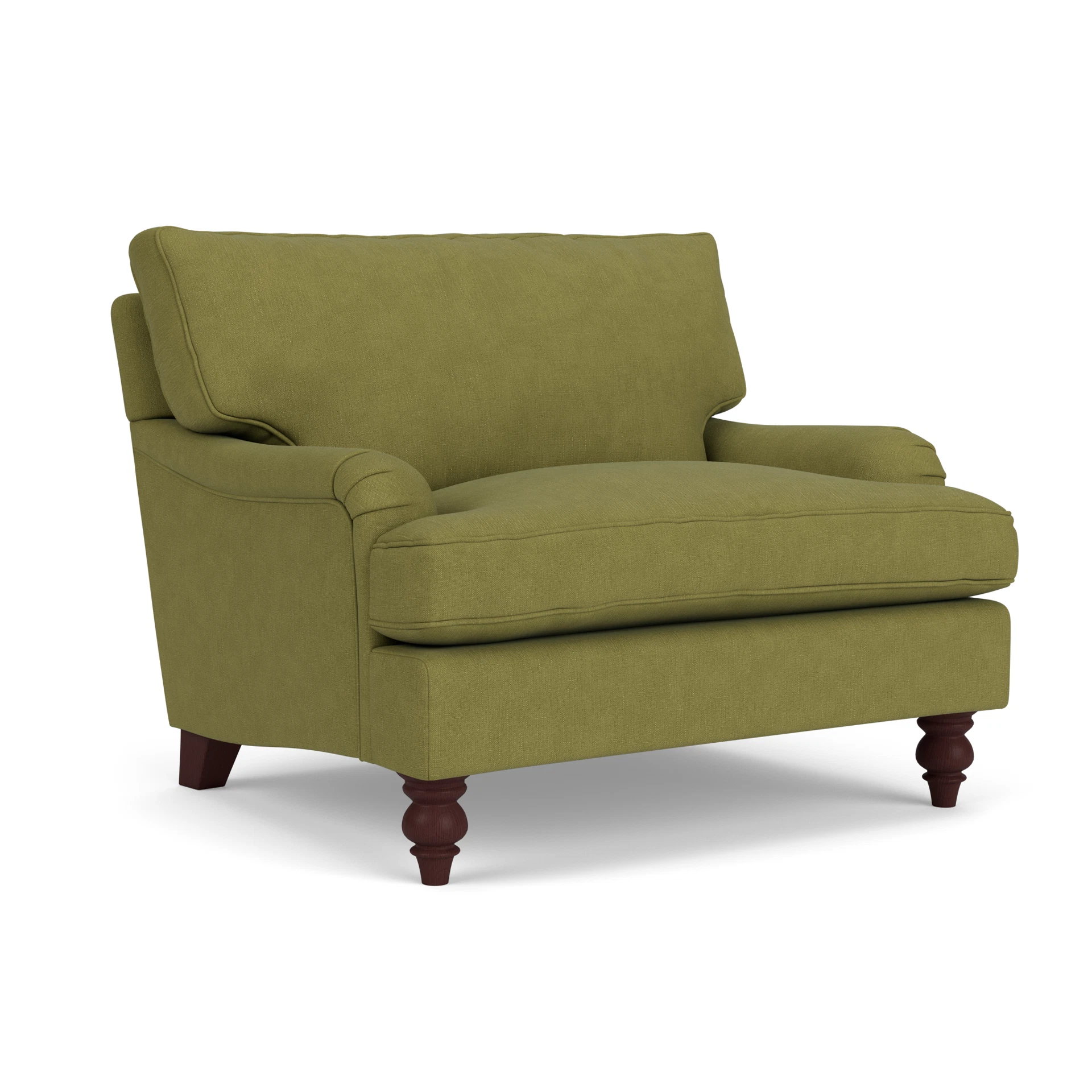 Morris Love Seat in House Linen Mix - Apple with Light legs