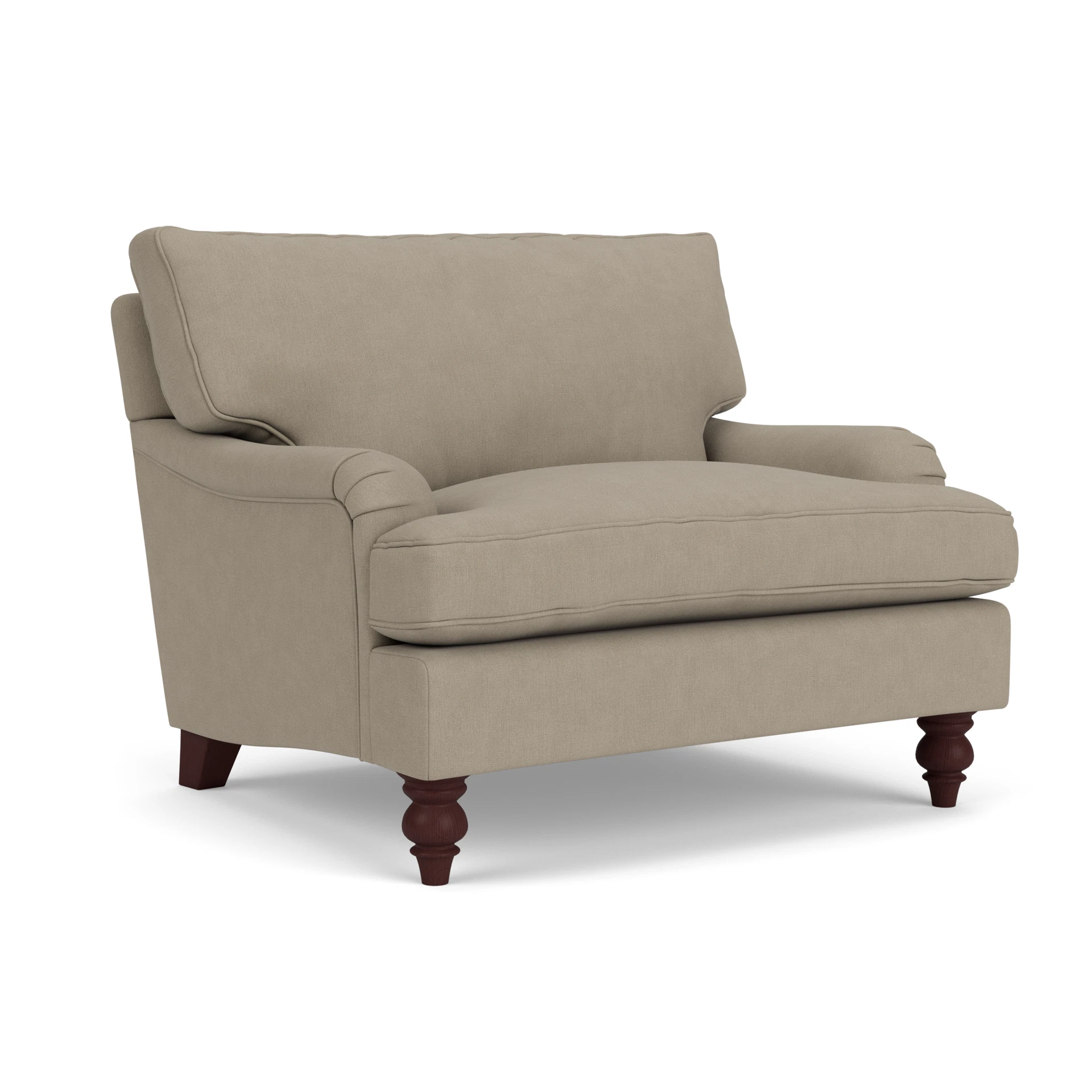 Morris Love Seat in House Linen Mix - Dove Grey with Light legs