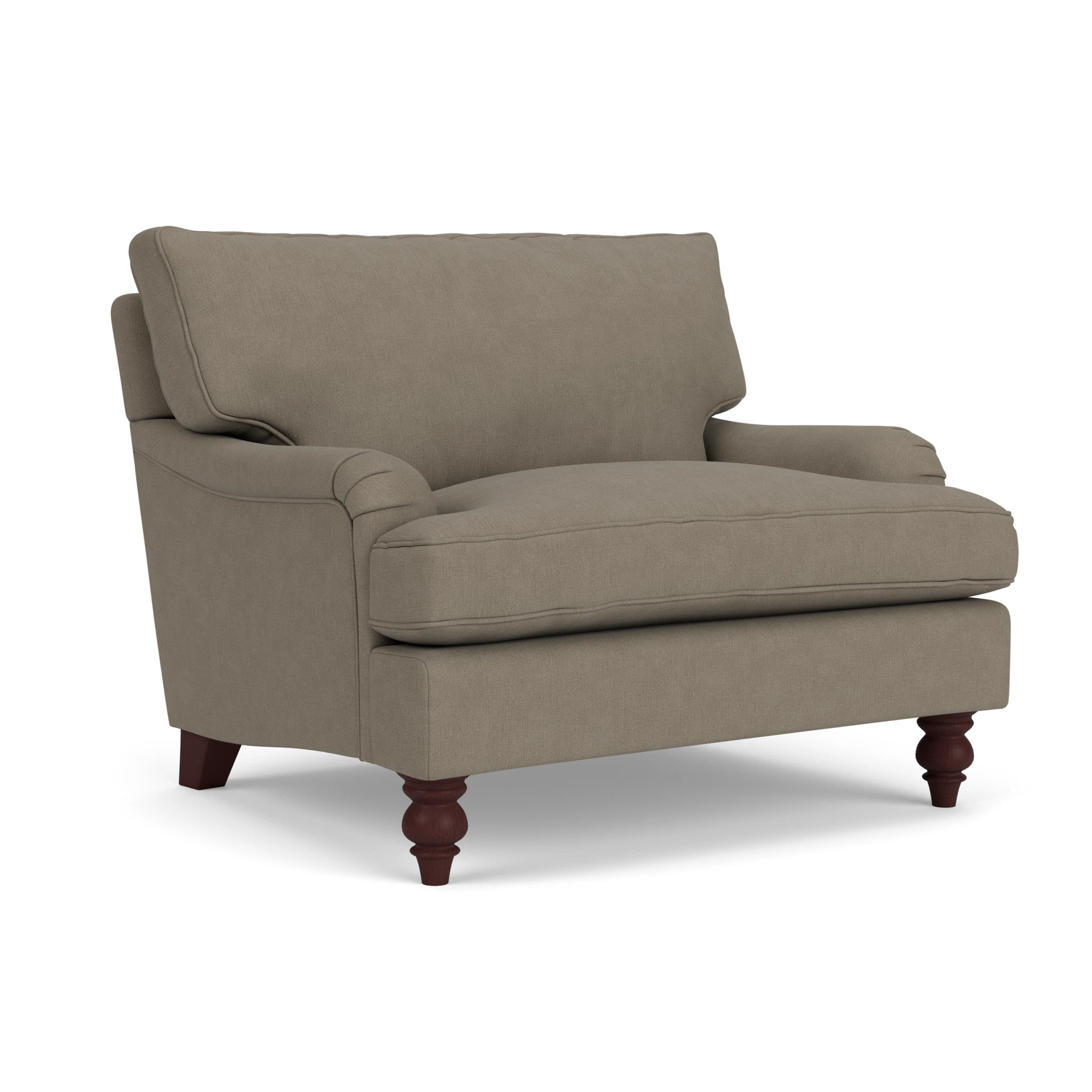 Morris Love Seat in House Linen Mix - Mid Grey with Light legs