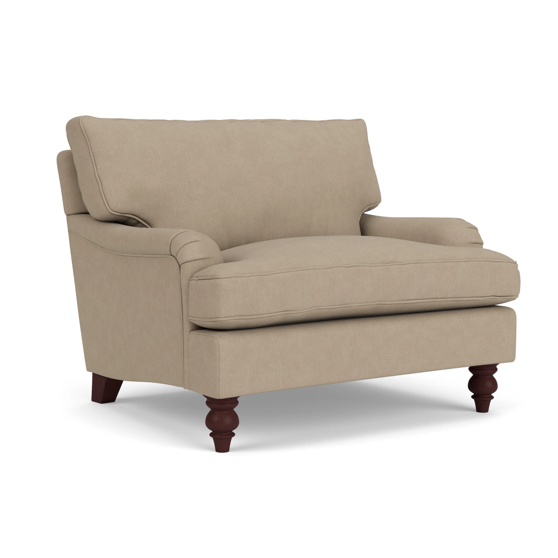 Morris Love Seat in House Linen Mix - Natural with Light legs