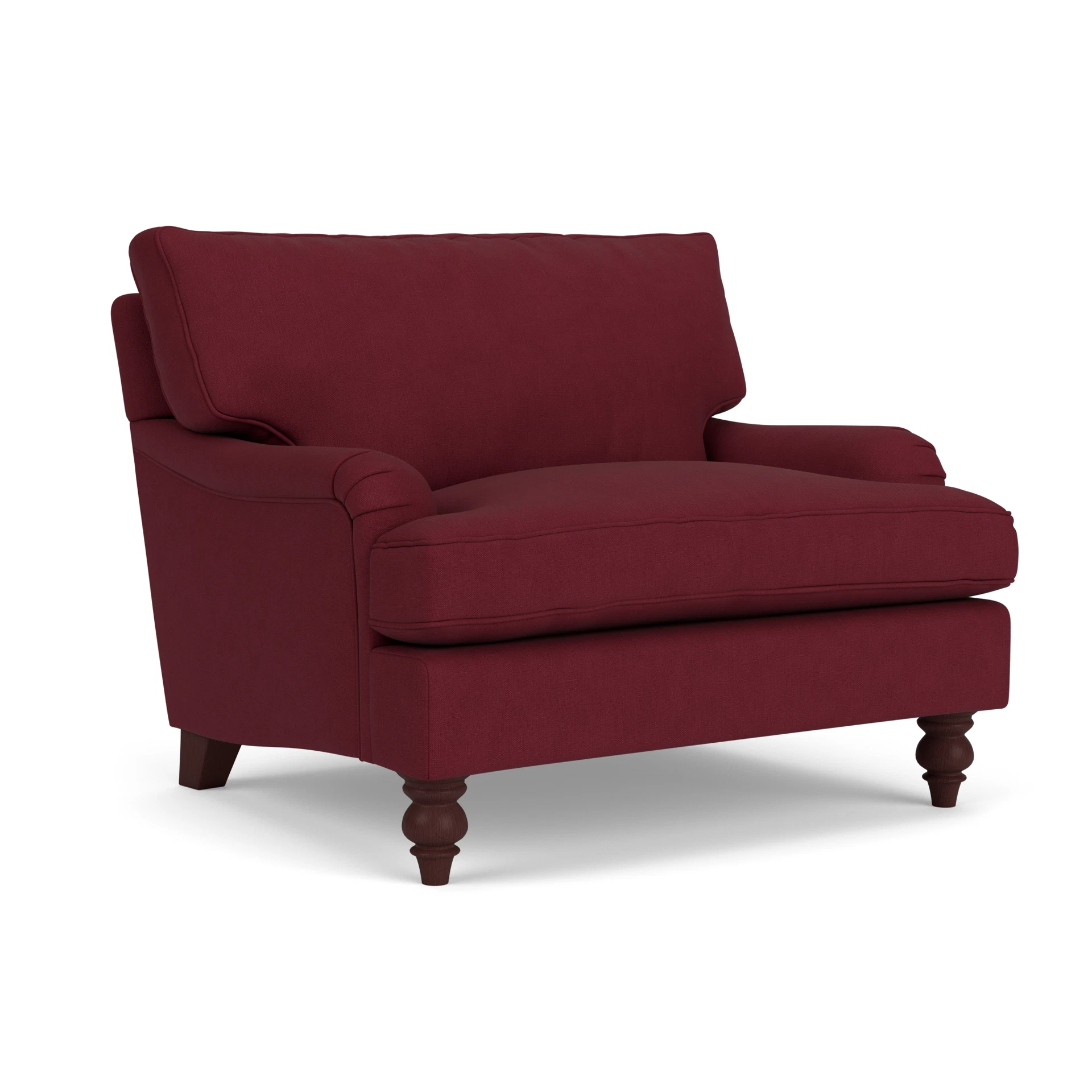 Morris Love Seat in House Linen Mix - Rosehip with Light legs