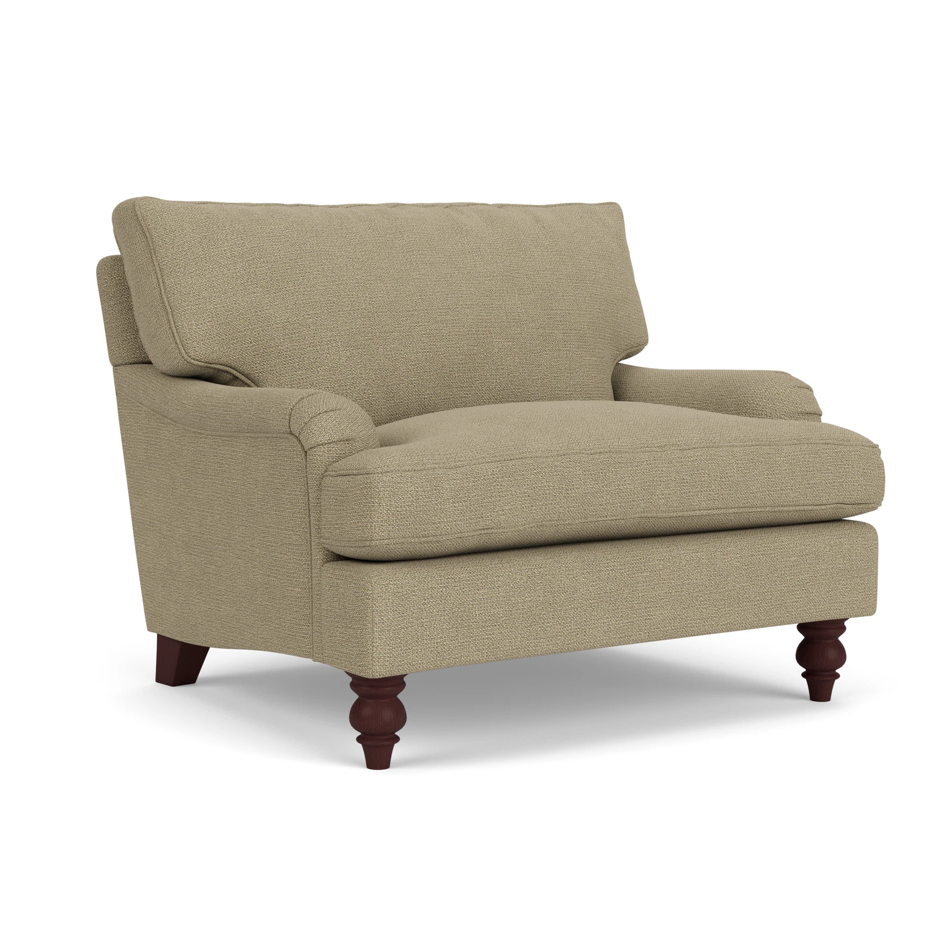 Morris Love Seat in House Weave - Green Marl with Light legs