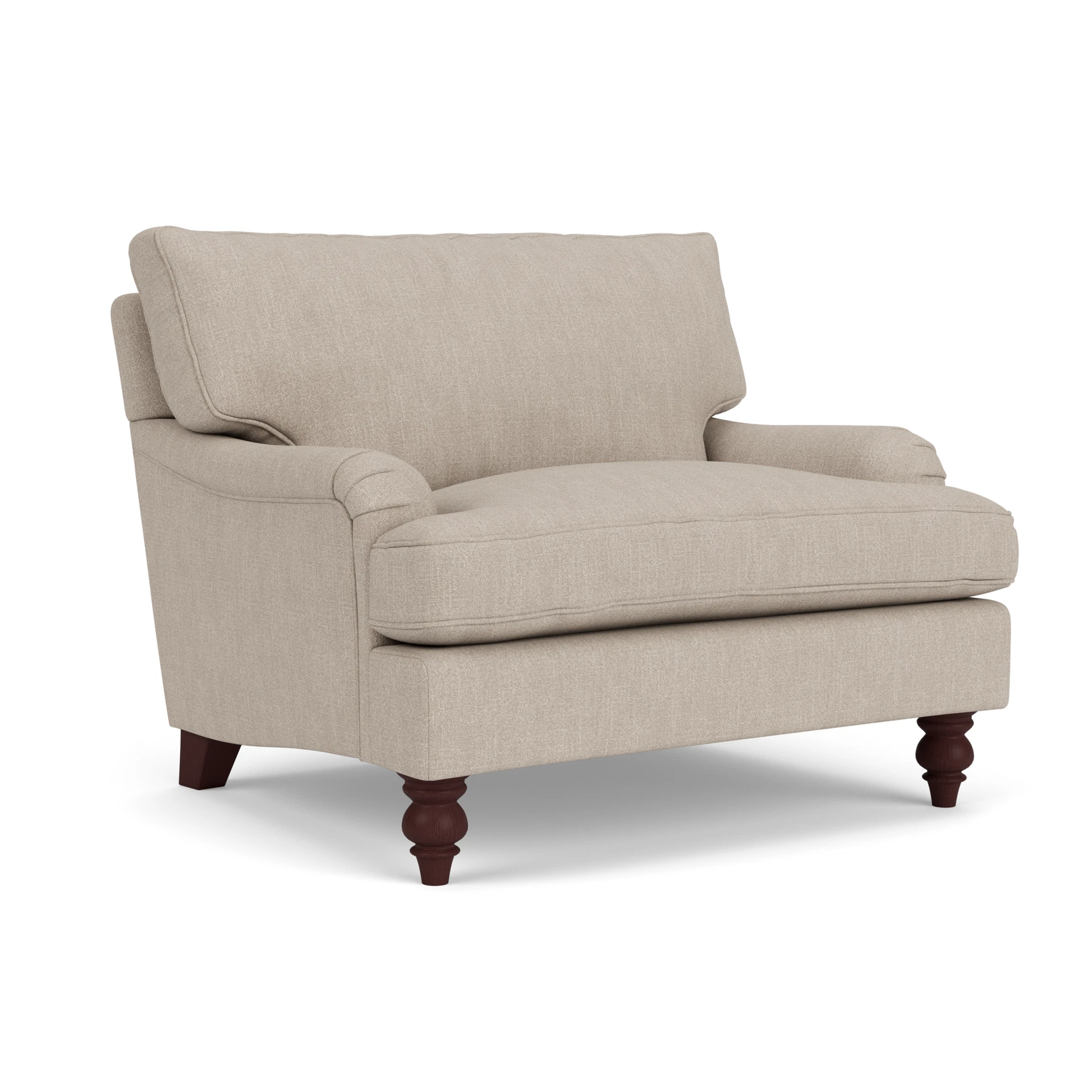 Morris Love Seat in Luxury Italian Linen - Natural with Light legs