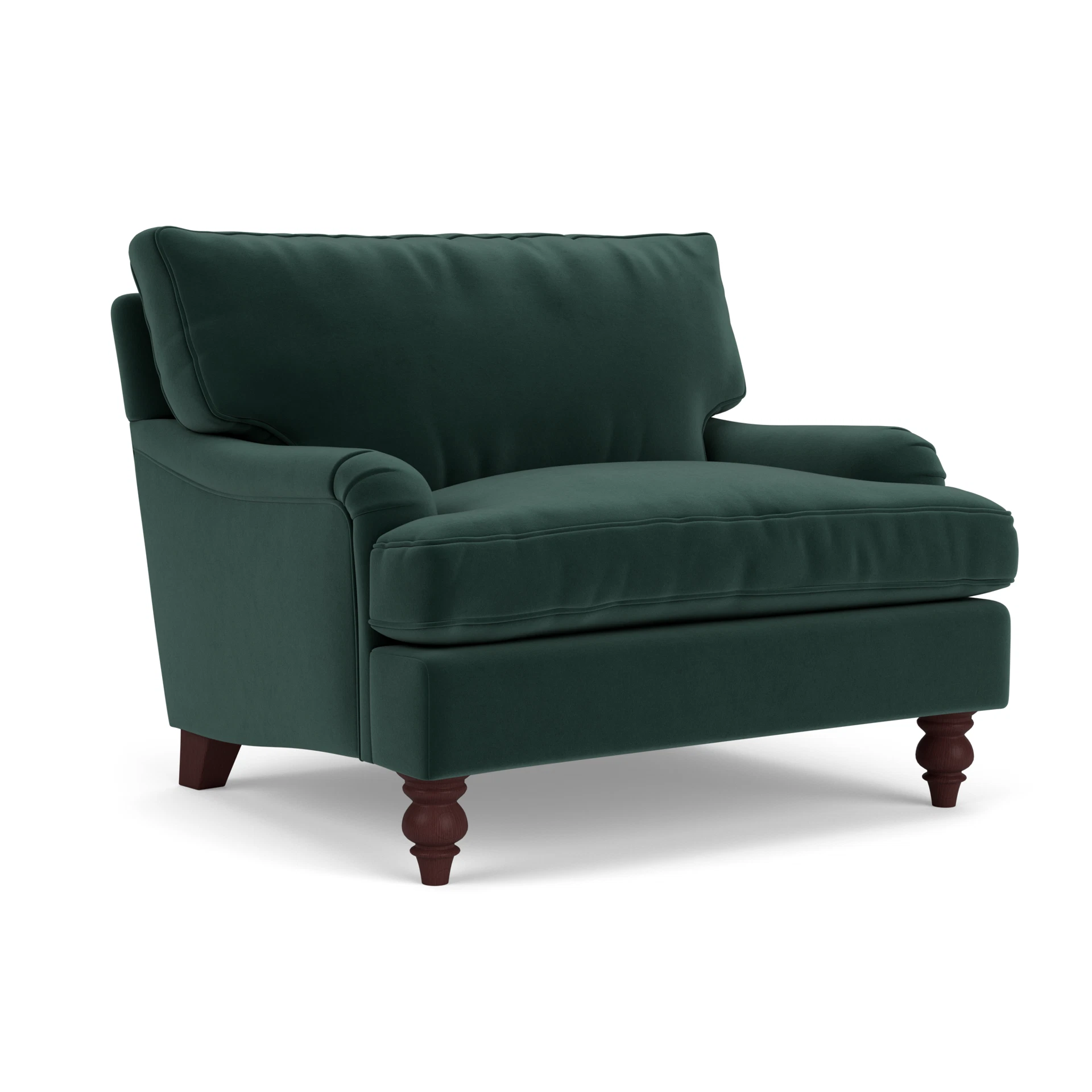 Morris Love Seat in Matt Velvet - Lake with Light legs