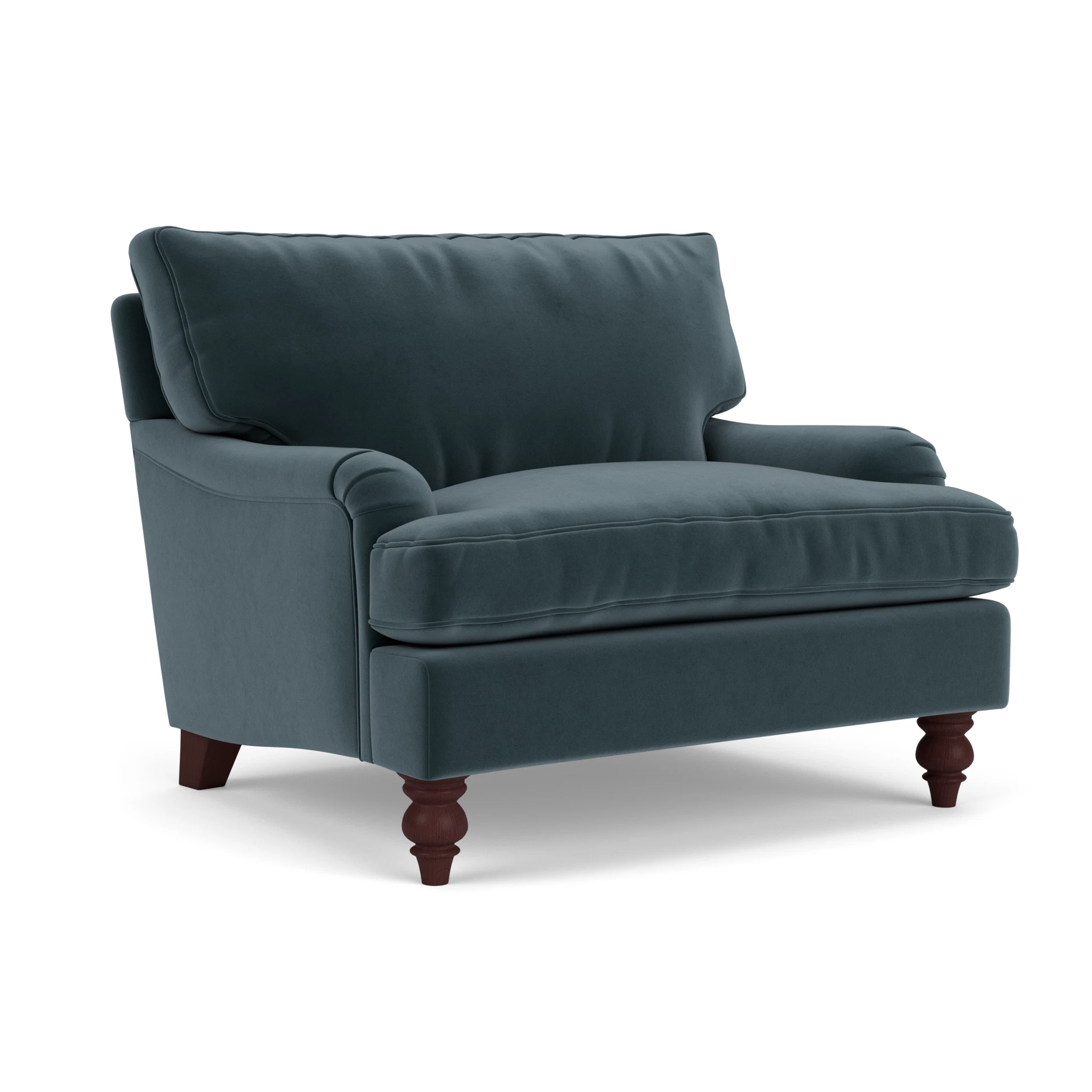 Morris Love Seat in Matt Velvet - Night Sky with Light legs