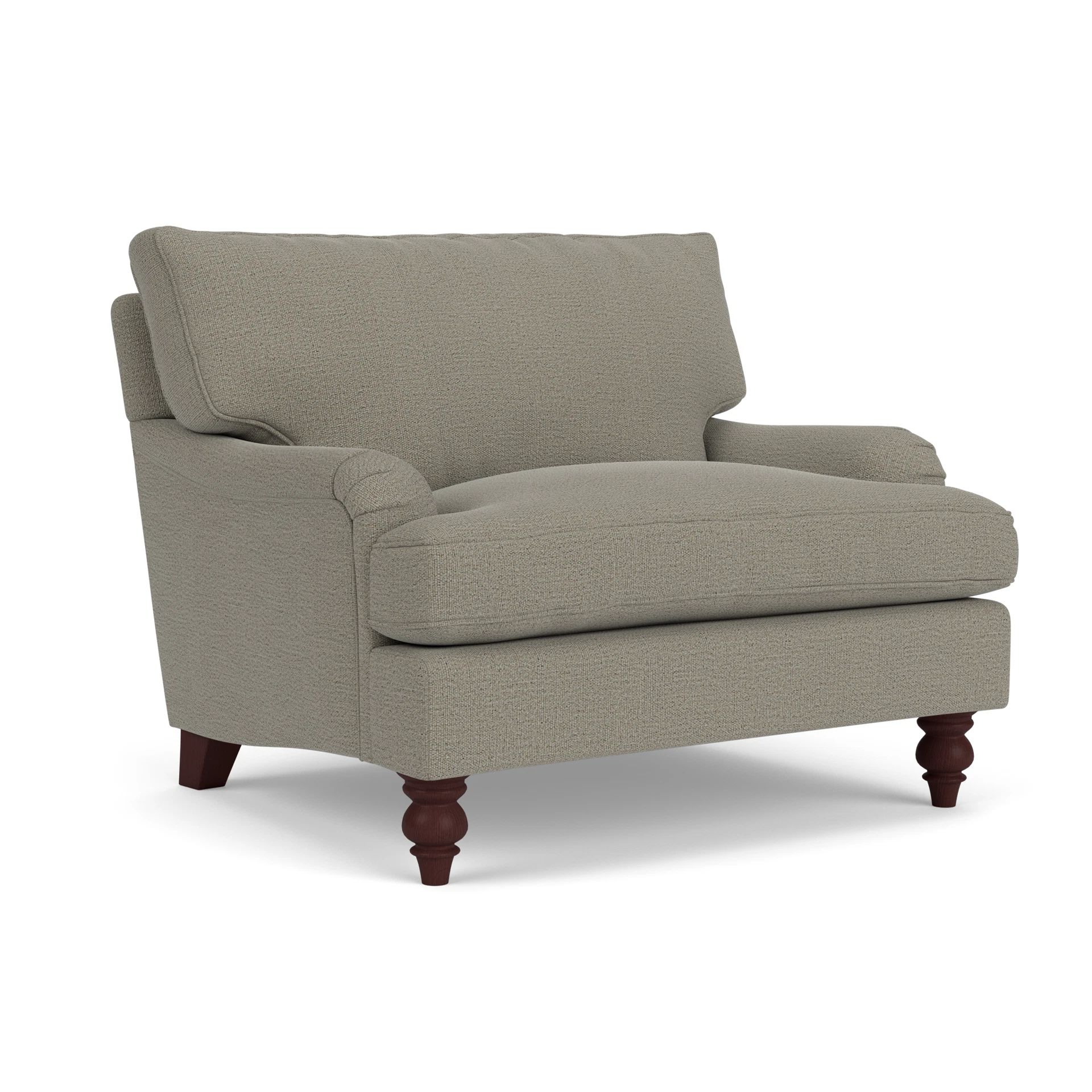 Morris Love Seat in Rustic Weave - Flax with Light legs