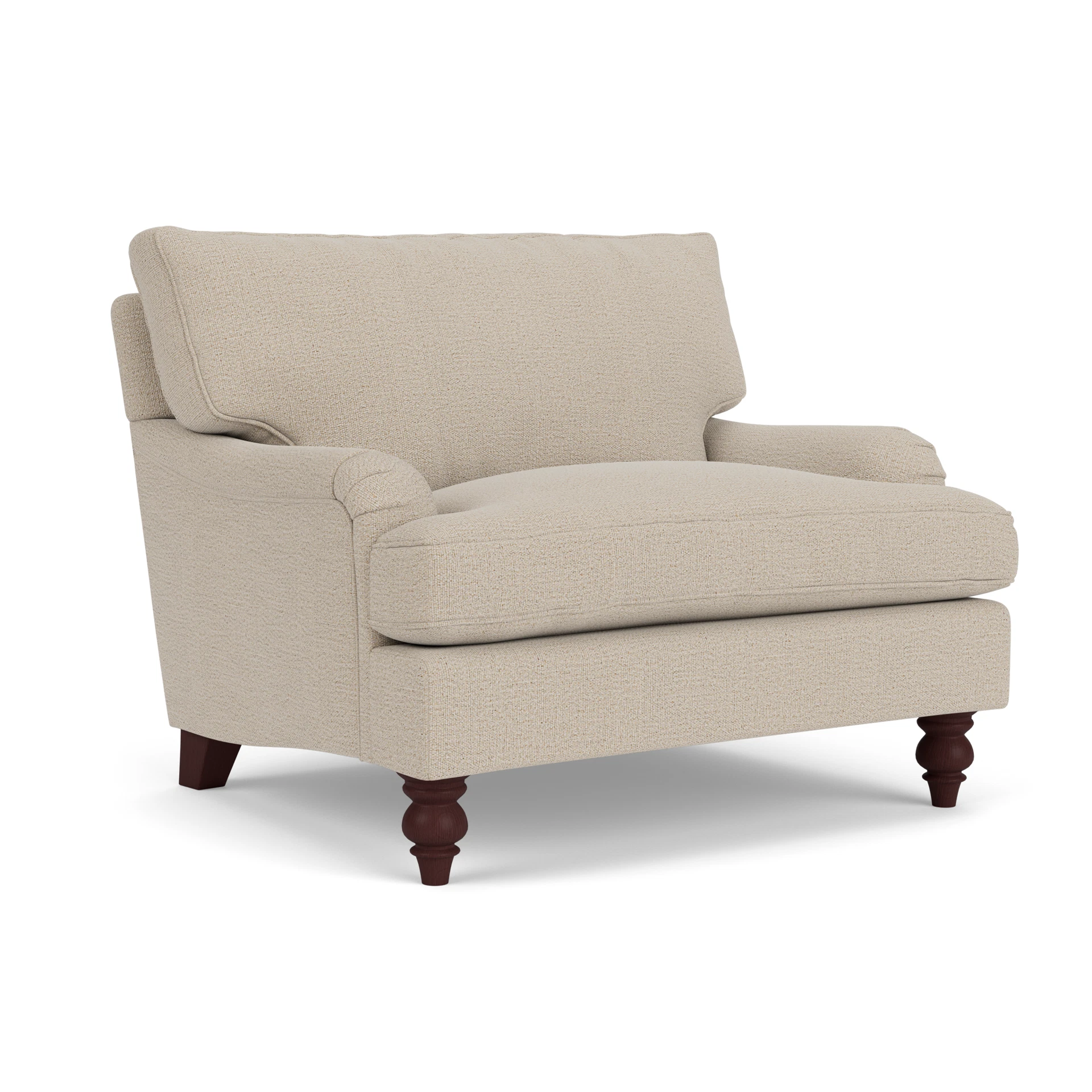 Morris Love Seat in Rustic Weave - Natural with Light legs