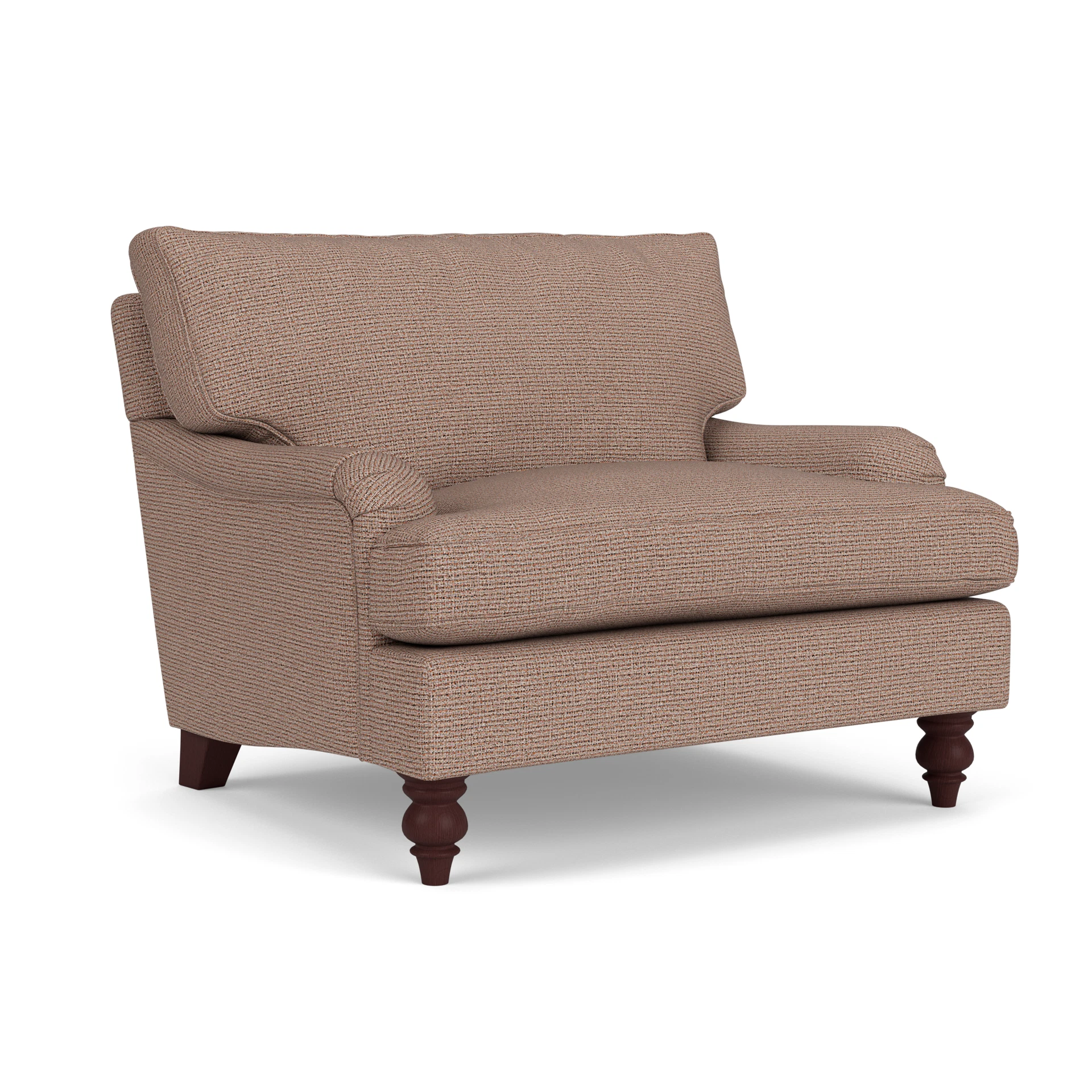 Morris Love Seat in Textured Weave - Autumn Mix with Light legs