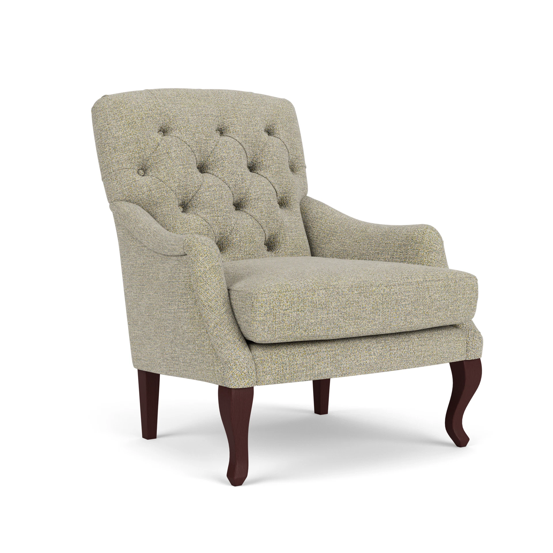 Olivia Armchair in Aquaclean Oxford - Lichen with Light legs