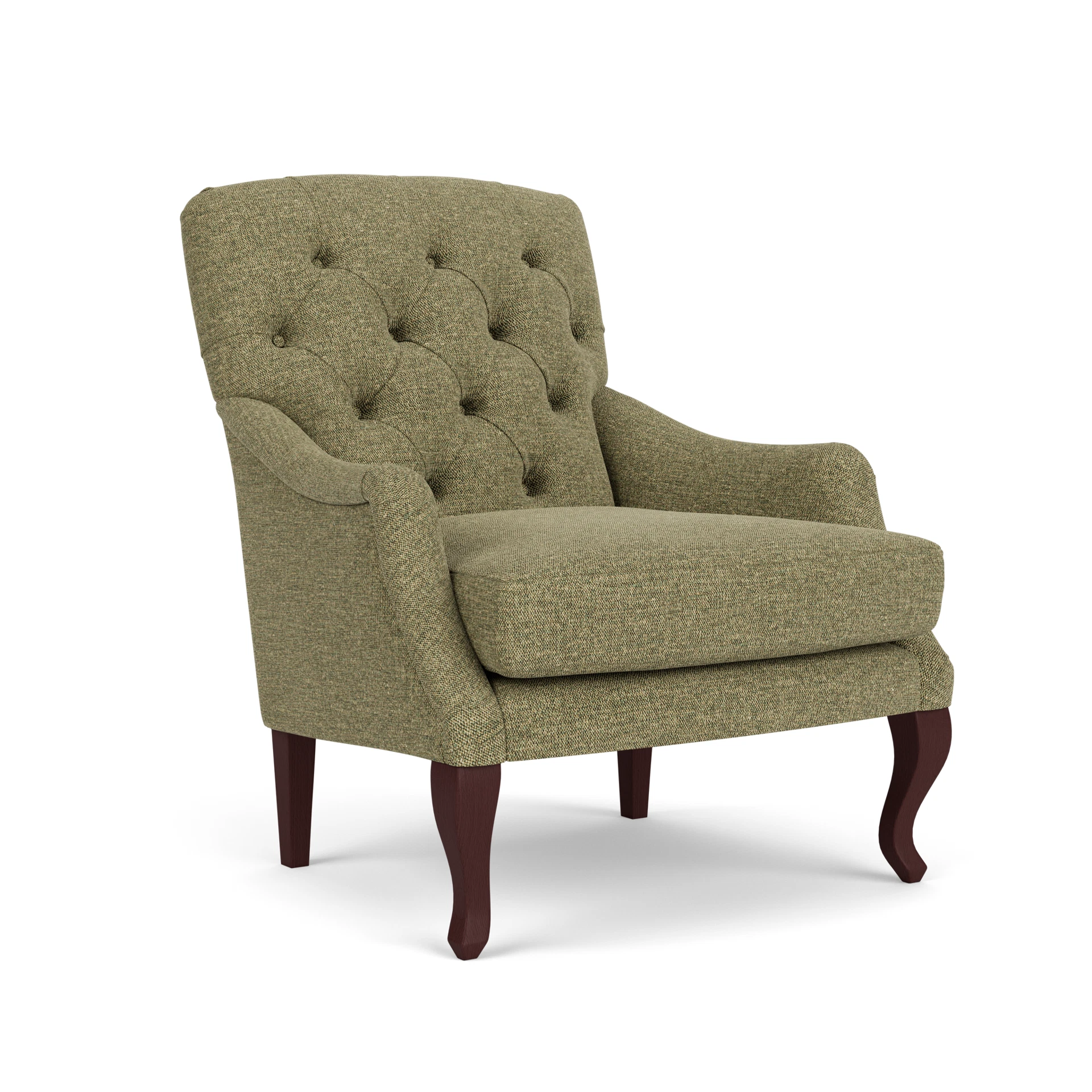 Olivia Armchair in Aquaclean Oxford - Sage with Light legs