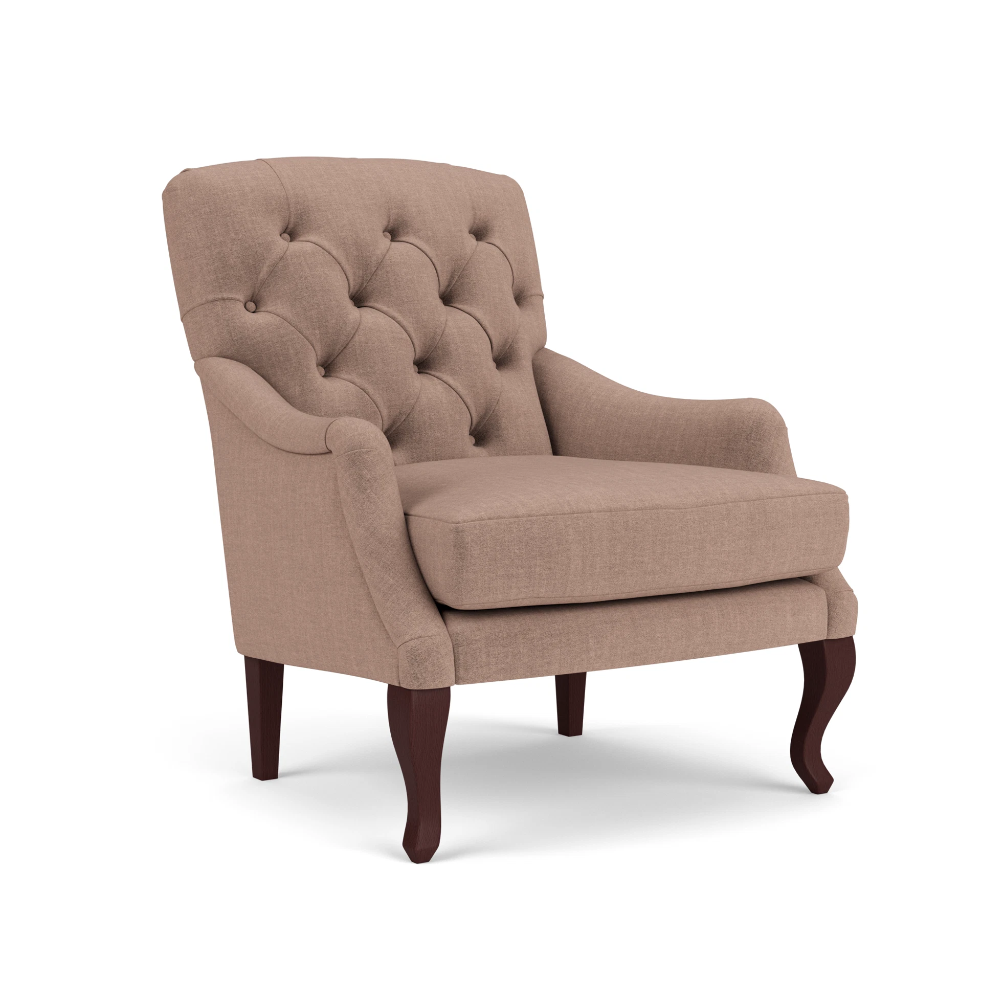 Olivia Armchair in Eco Chenille - Dusky Rose with Light legs