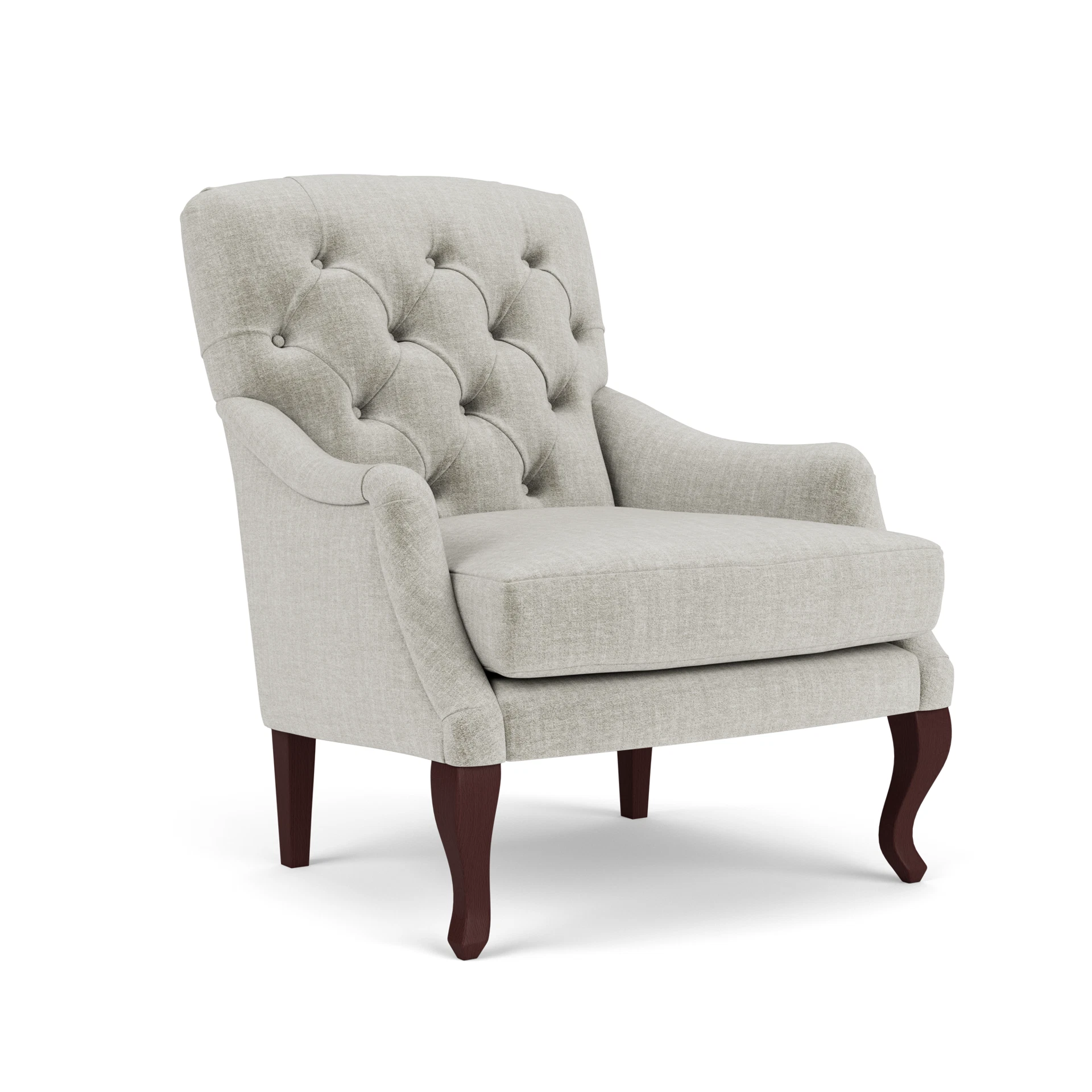 Olivia Armchair in Eco Chenille - Grey Mist with Light legs