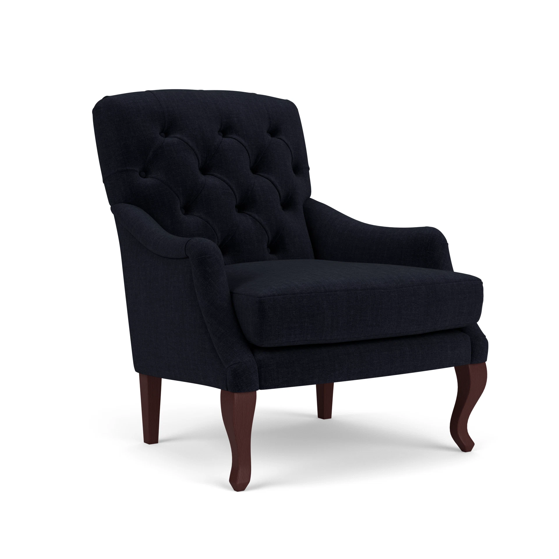 Olivia Armchair in Eco Chenille - Ink with Light legs