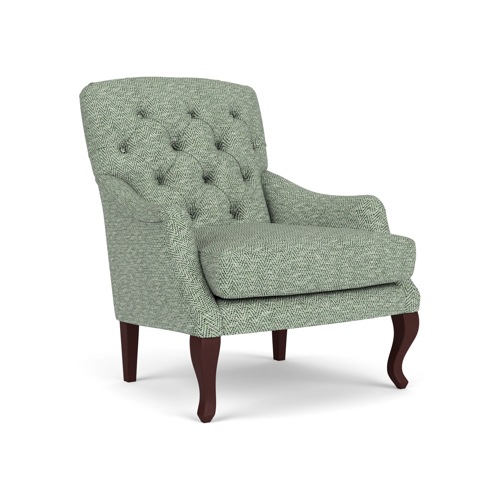 Olivia Armchair in Herringbone Weave - Lake with Light legs