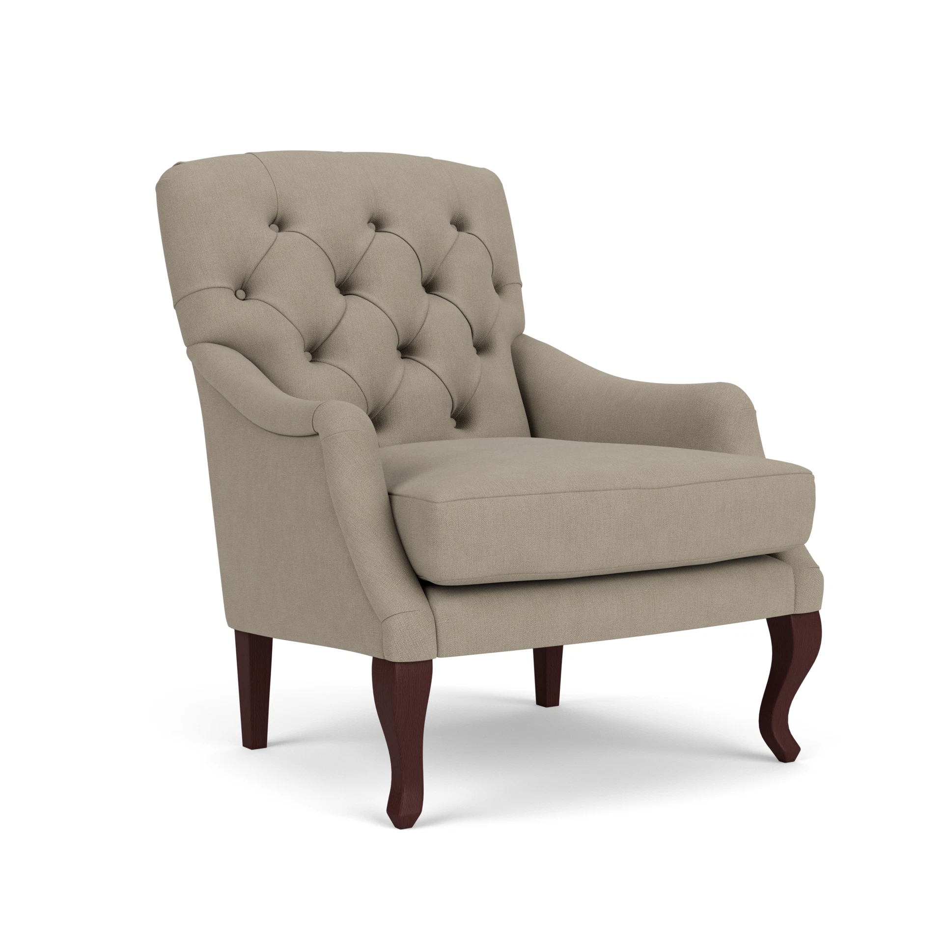 Olivia Armchair in House Linen Mix - Dove Grey with Light legs