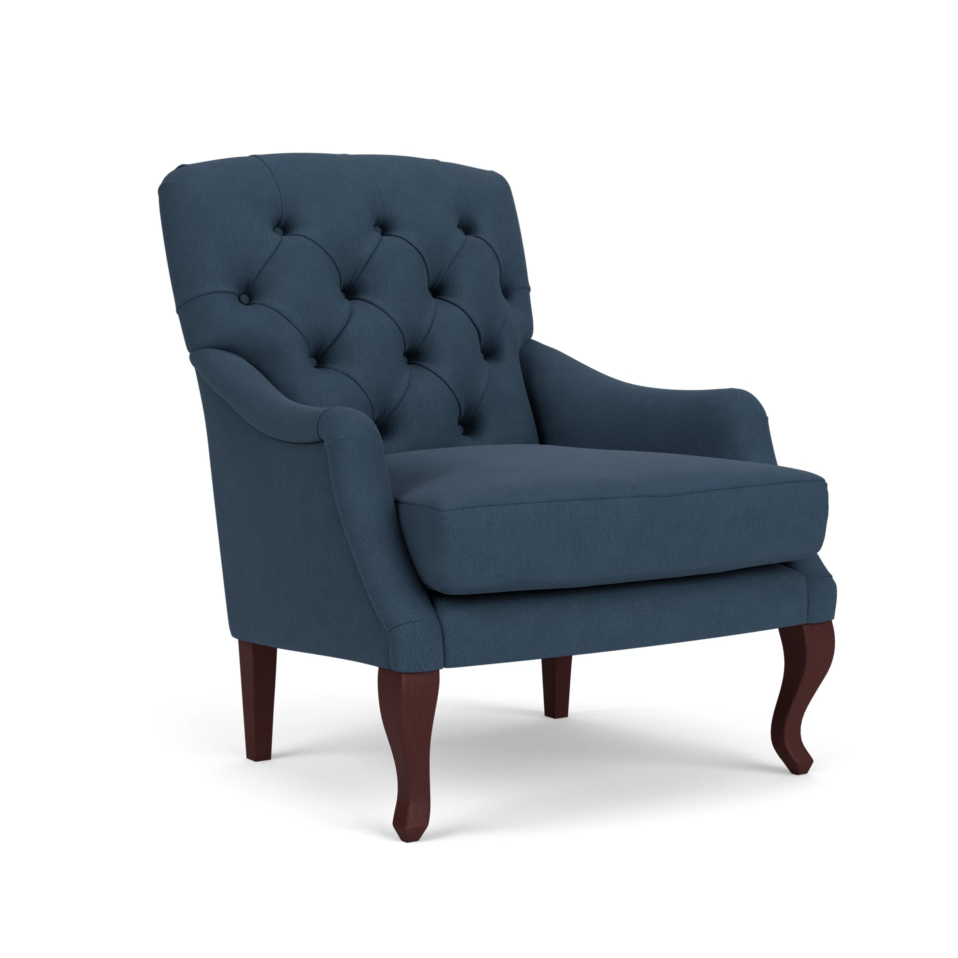 Olivia Armchair in House Linen Mix - Indigo with Light legs