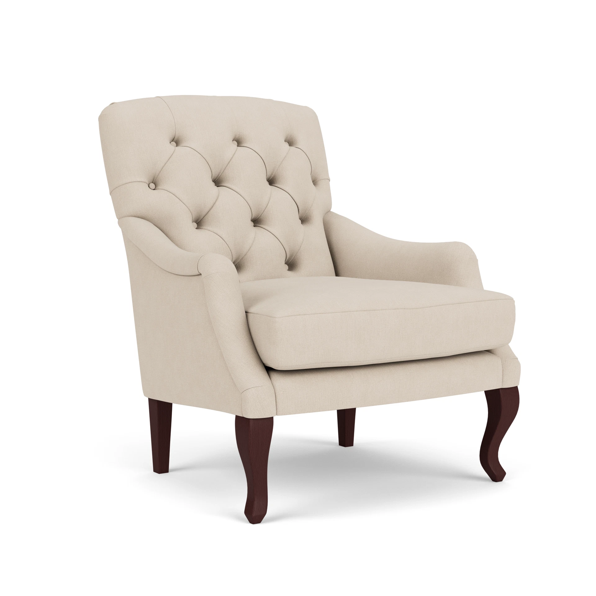 Olivia Armchair in House Linen Mix - Lily White with Light legs