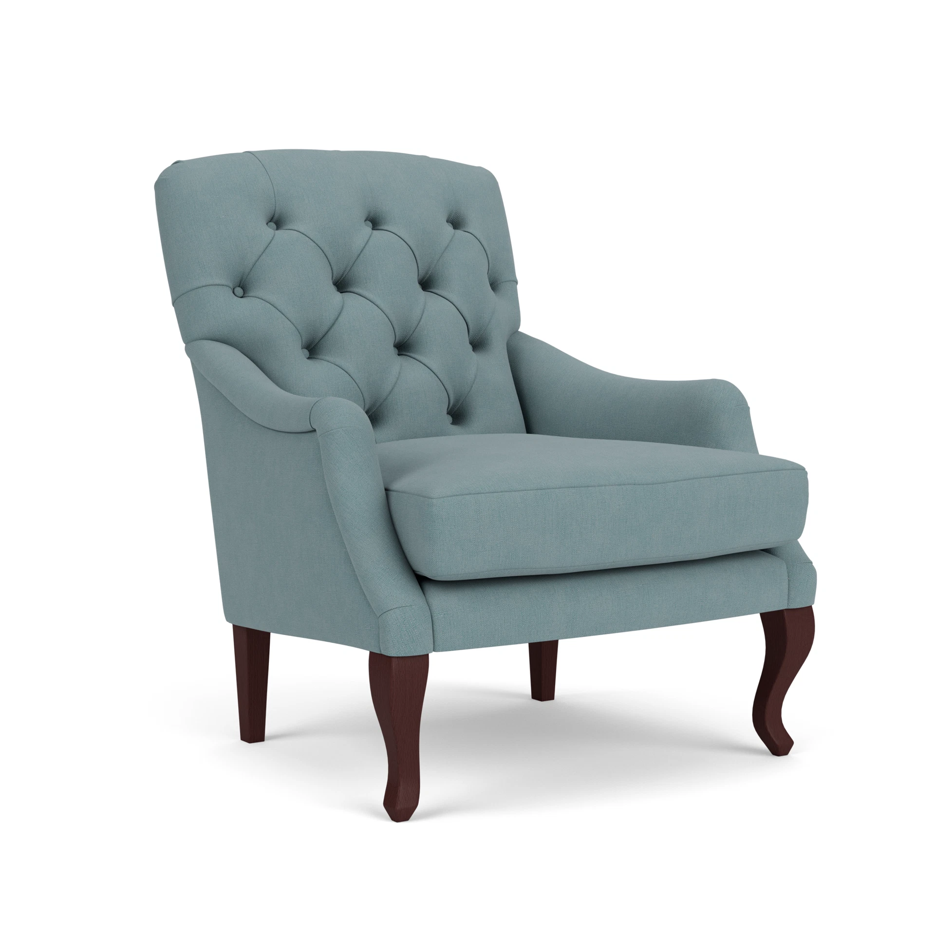 Olivia Armchair in House Linen Mix - Sky Blue with Light legs