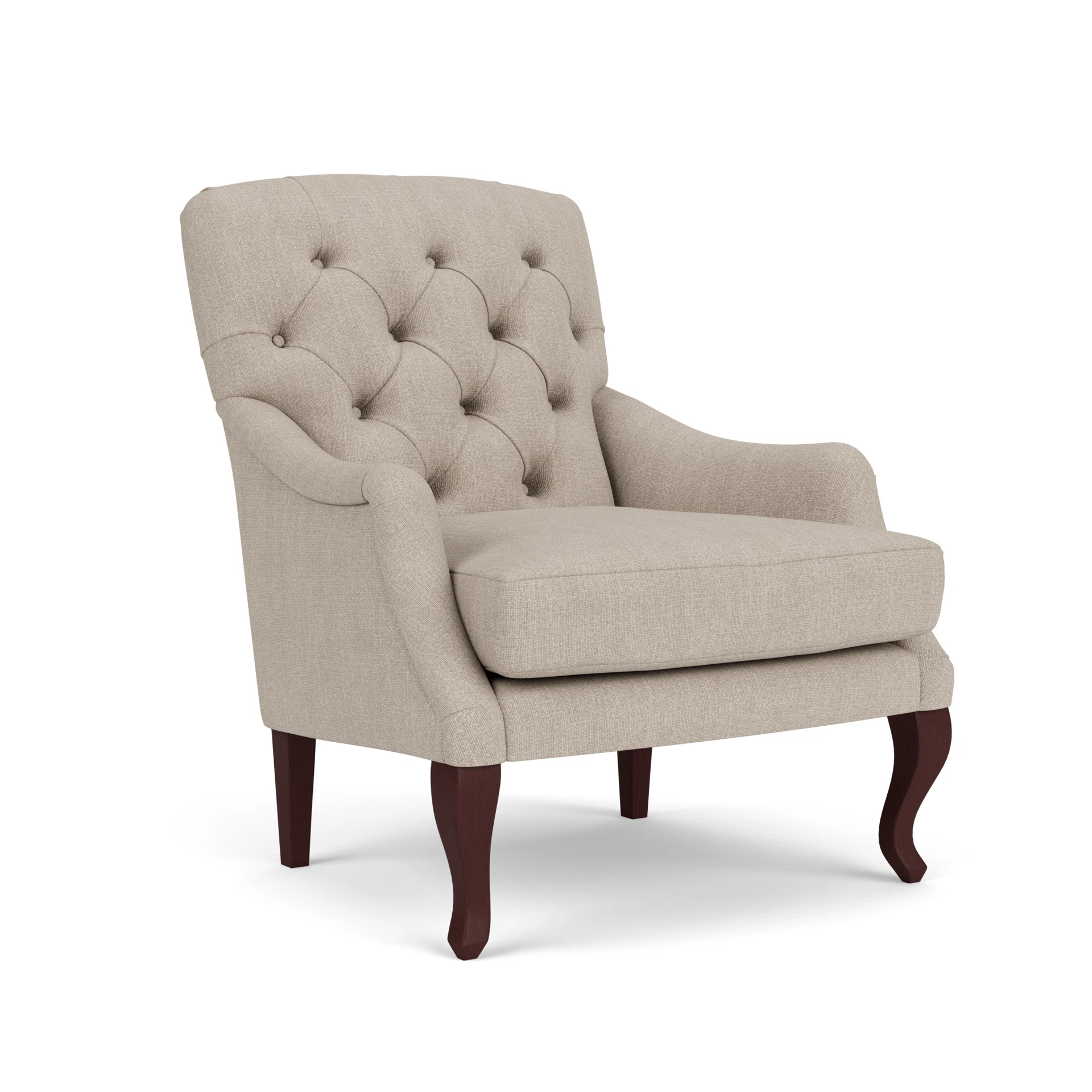Olivia Armchair in Luxury Italian Linen - Natural with Light legs