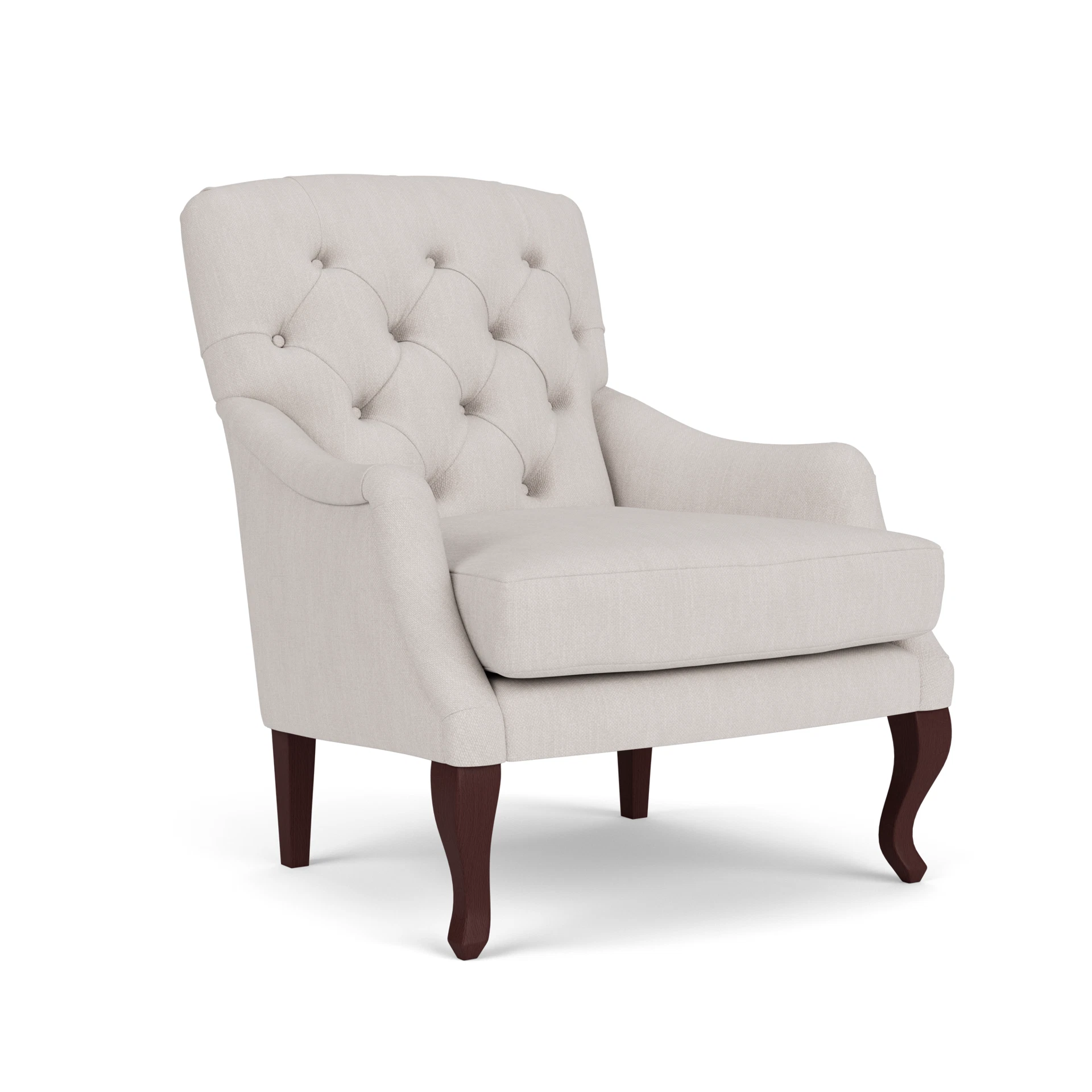 Olivia Armchair in Luxury Italian Linen - Soft White with Light legs