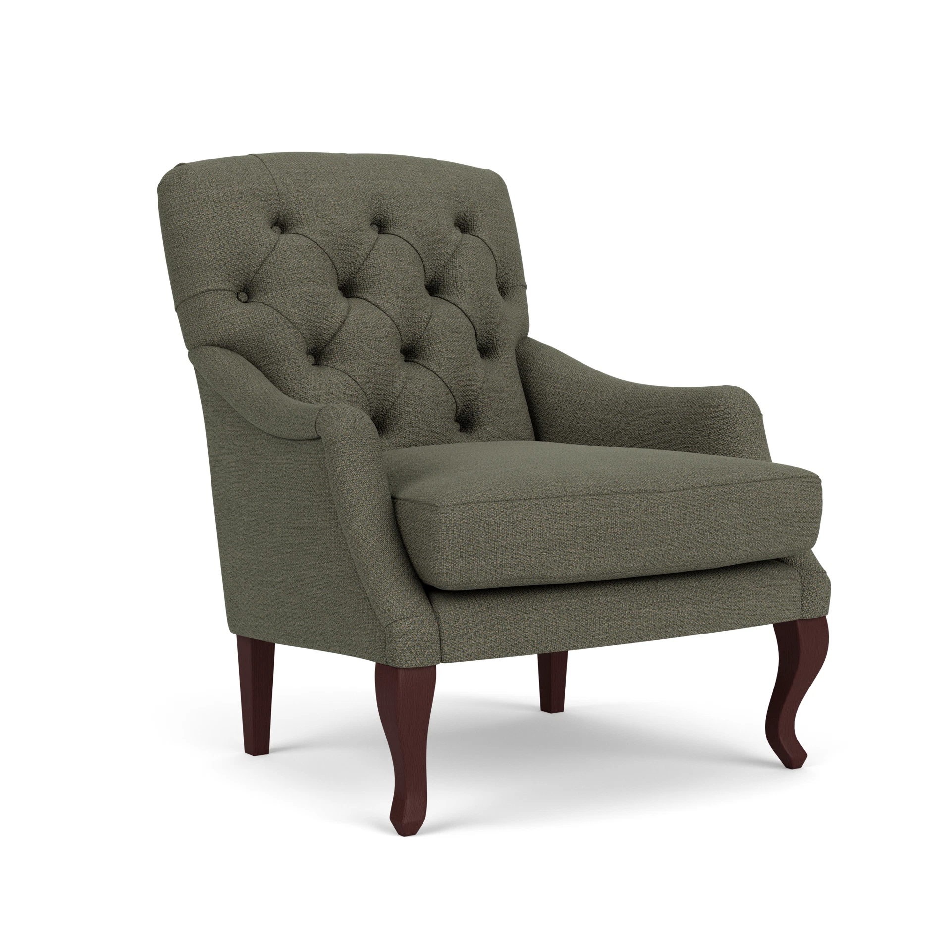 Olivia Armchair in Rustic Weave - Deep Forest with Light legs