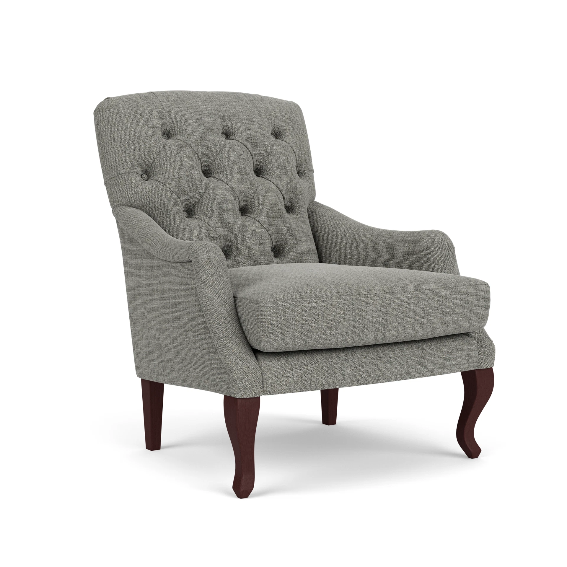 Olivia Armchair in Rustic Weave - Grey Marl with Light legs