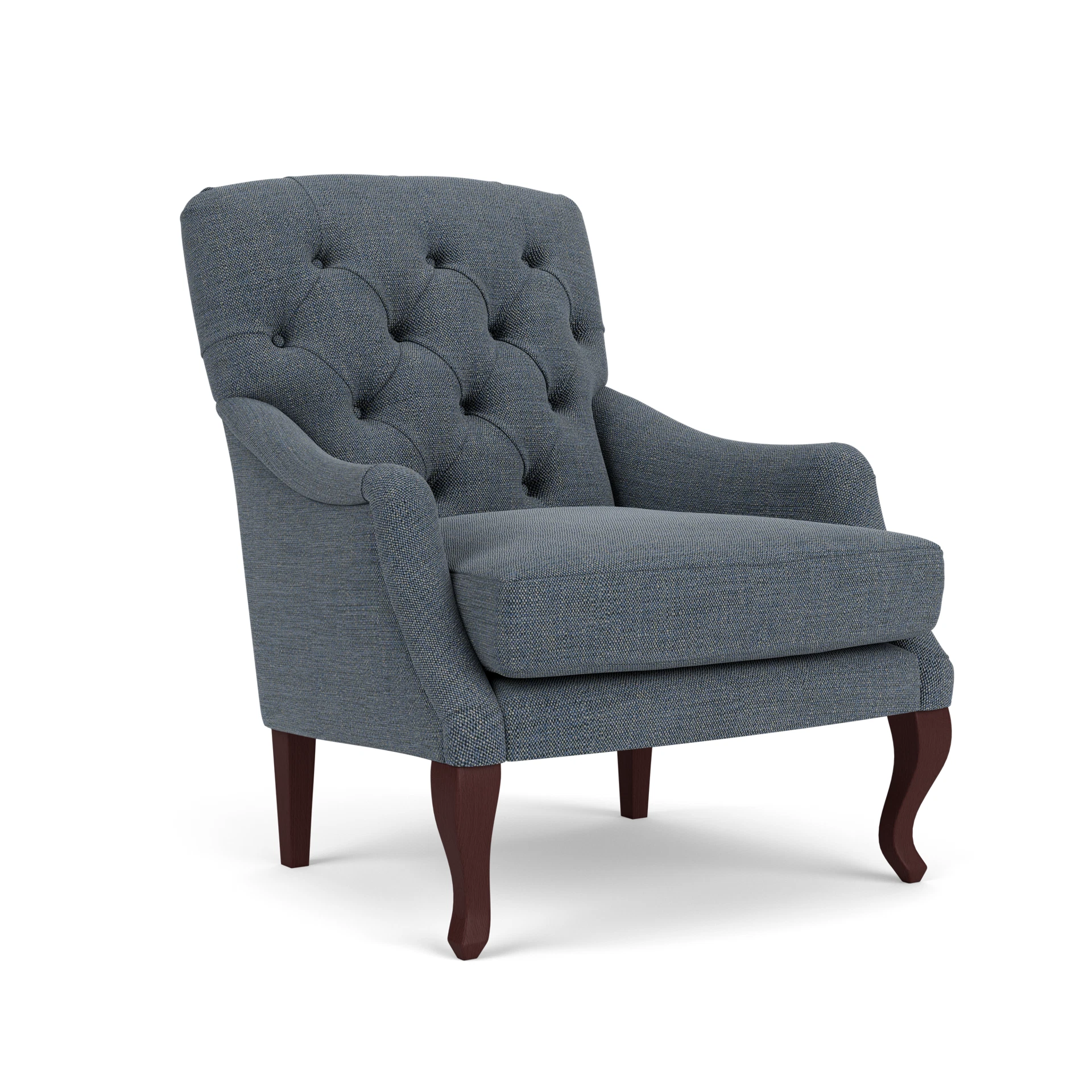 Olivia Armchair in Rustic Weave - Indigo with Light legs