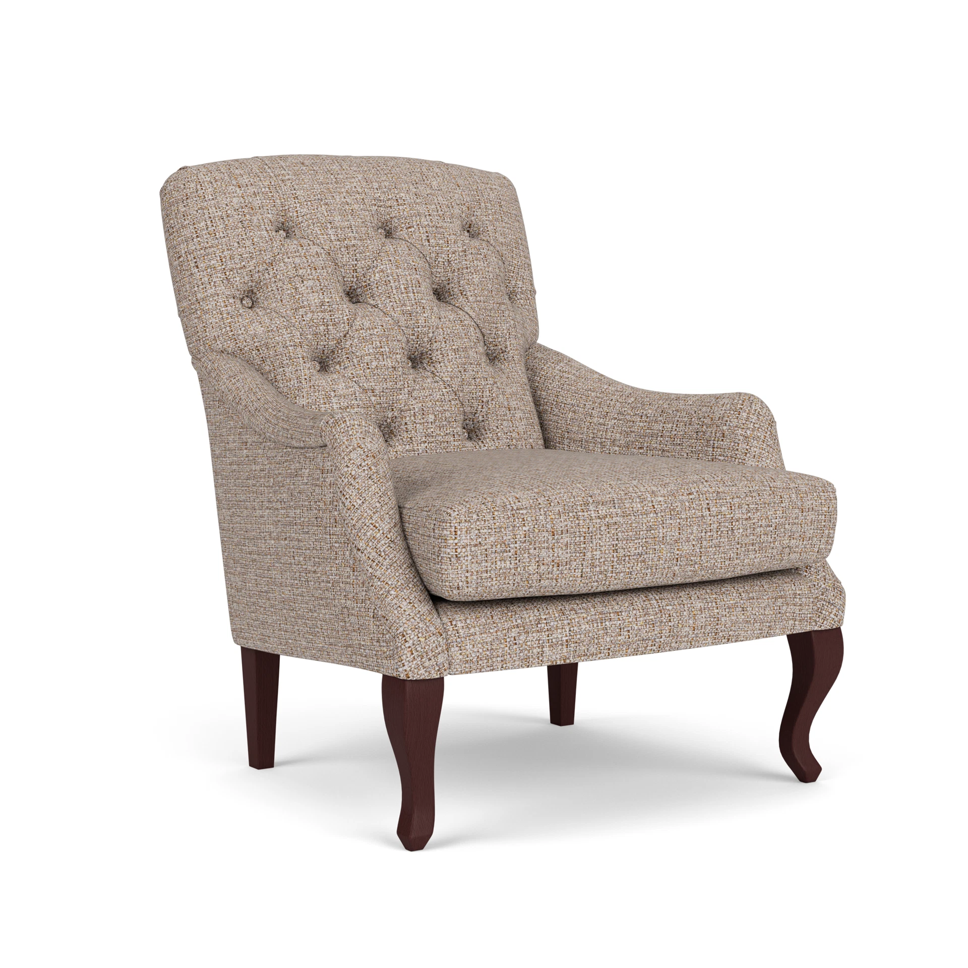 Olivia Armchair in Textured Weave - Natural Mix with Light legs
