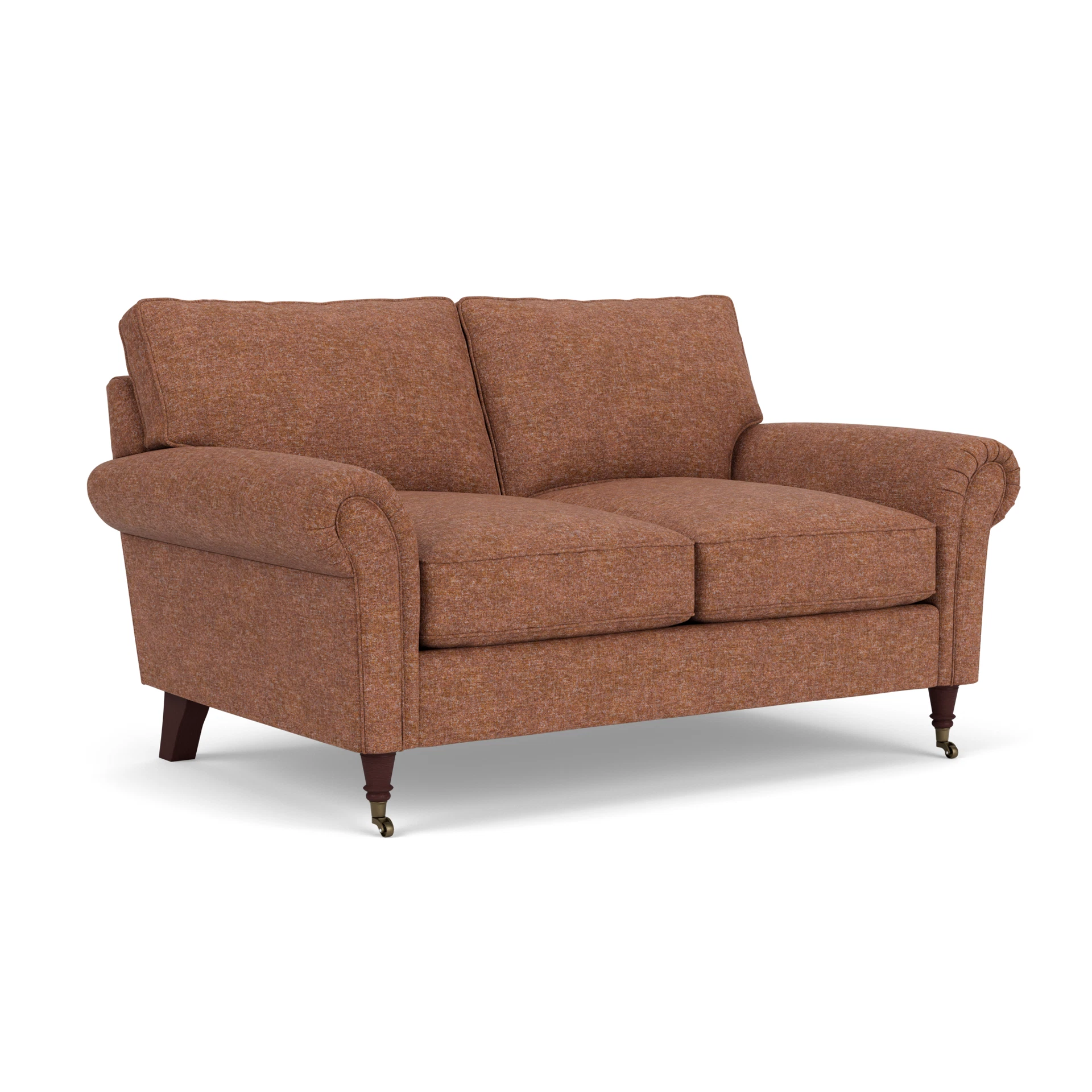 Osbourne 2 Seater Sofa in Aquaclean Oxford - Brick Marl with Light legs