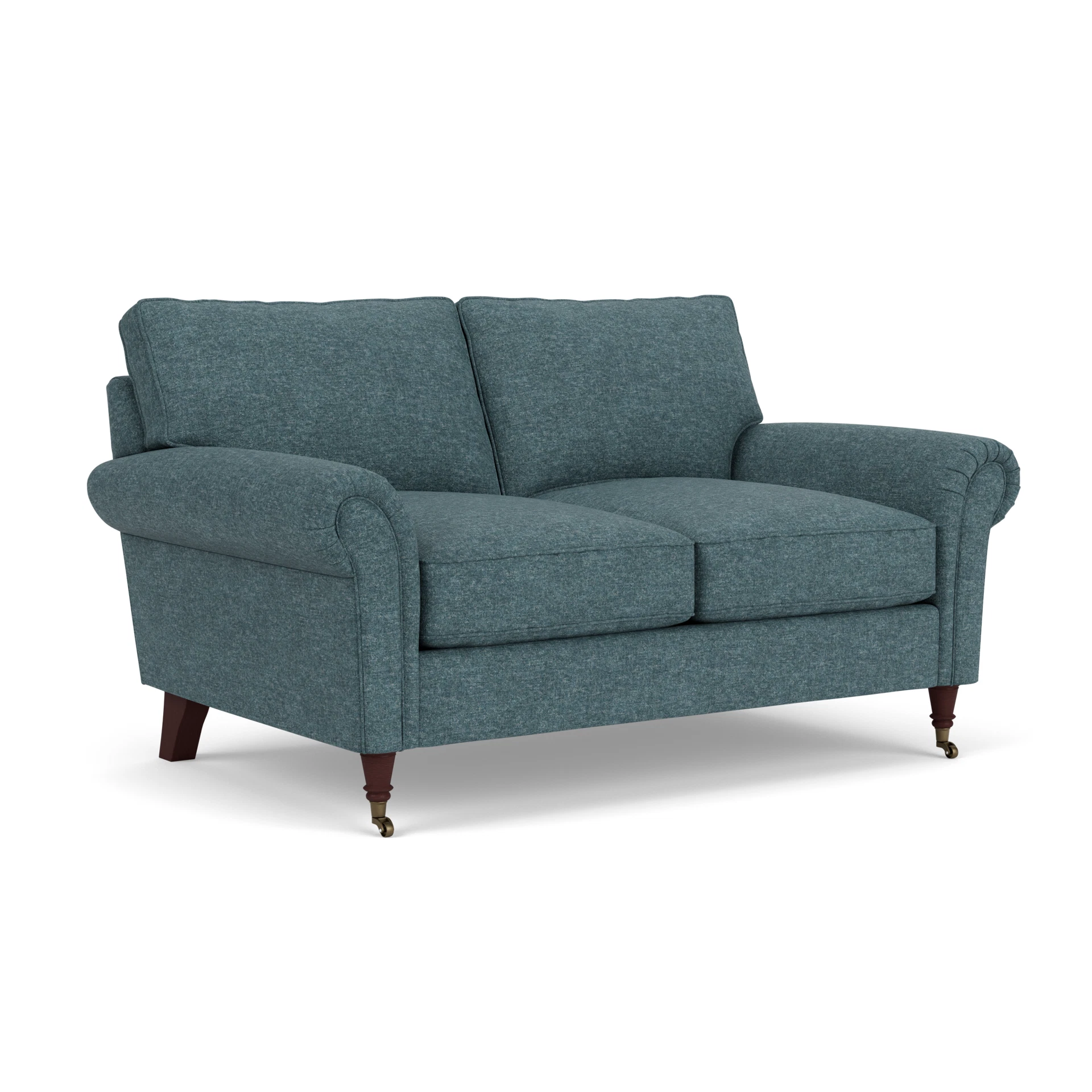 Osbourne 2 Seater Sofa in Aquaclean Oxford - Lake Marl with Light legs